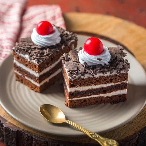 Chocolate Cherry Layer Cake Slices