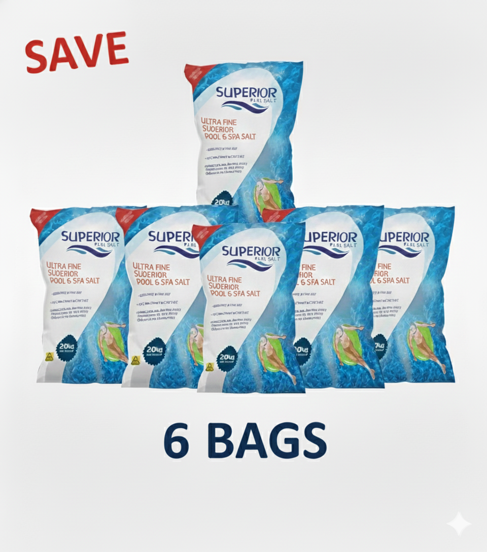 Superior Ultra Fine Pool Salt 20kg – 6 Bags