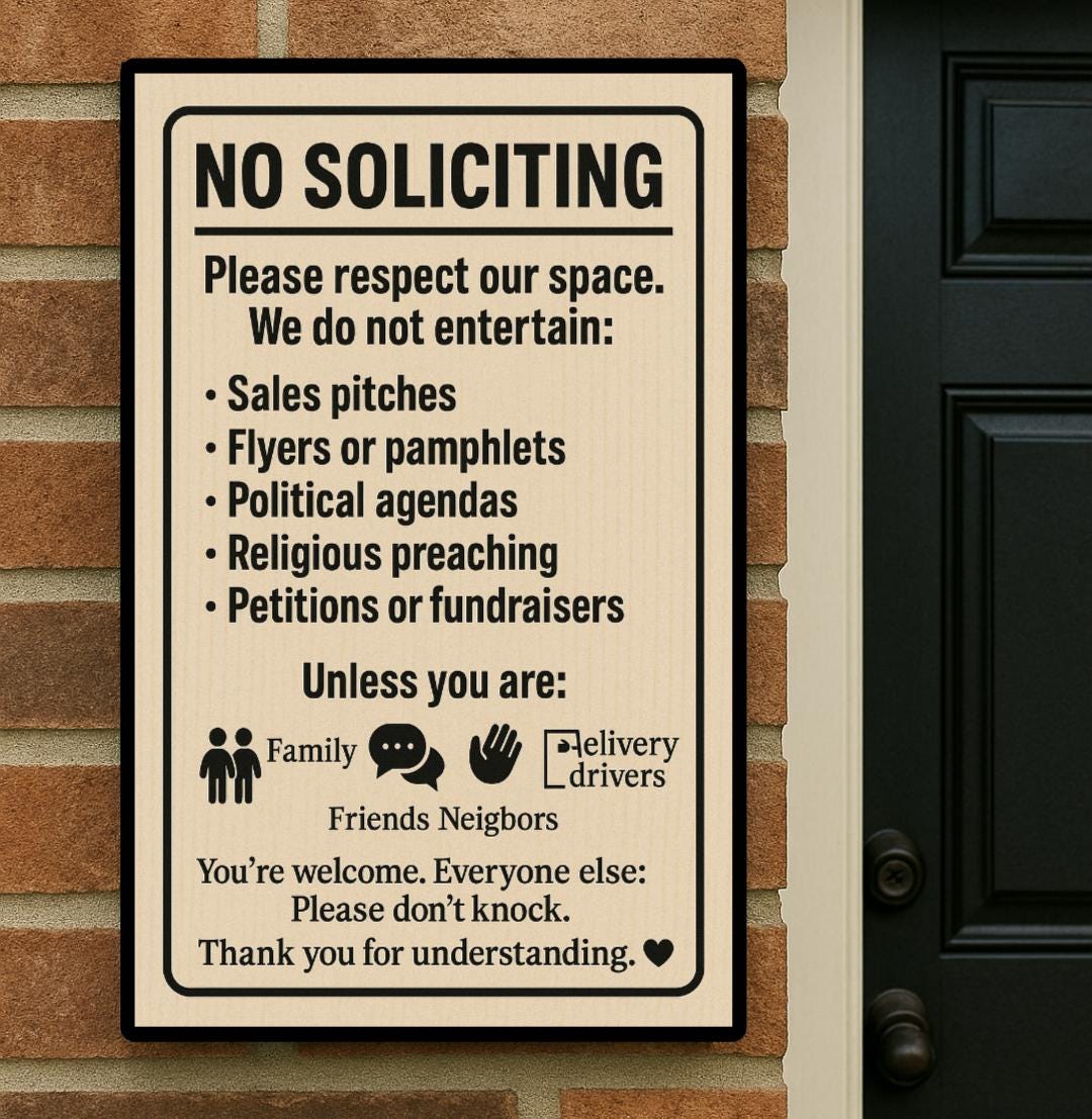 No Soliciting Printable Sign | Minimalist Beige Wood Design | Digital Download Home Entry Sign