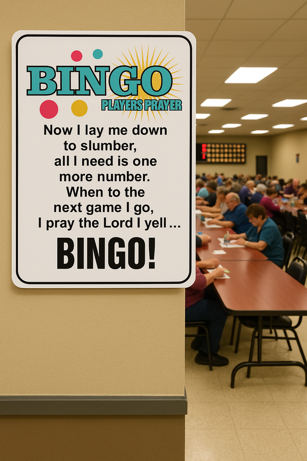 Bingo Players Prayer Wall Sign