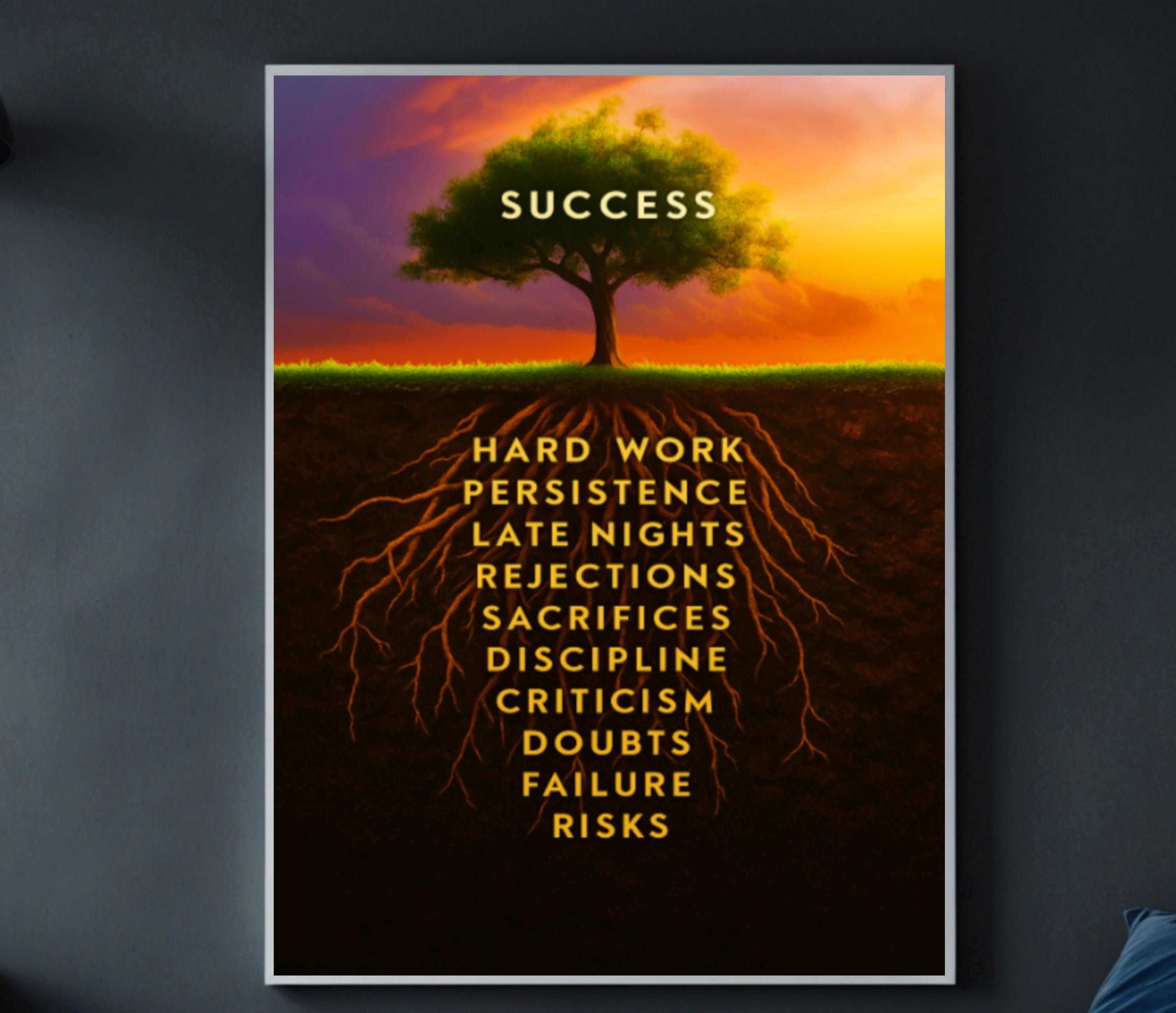 The Roots To Success Wall Art – Physical Poster Print – Not Digital Download" 13x19, 11x17