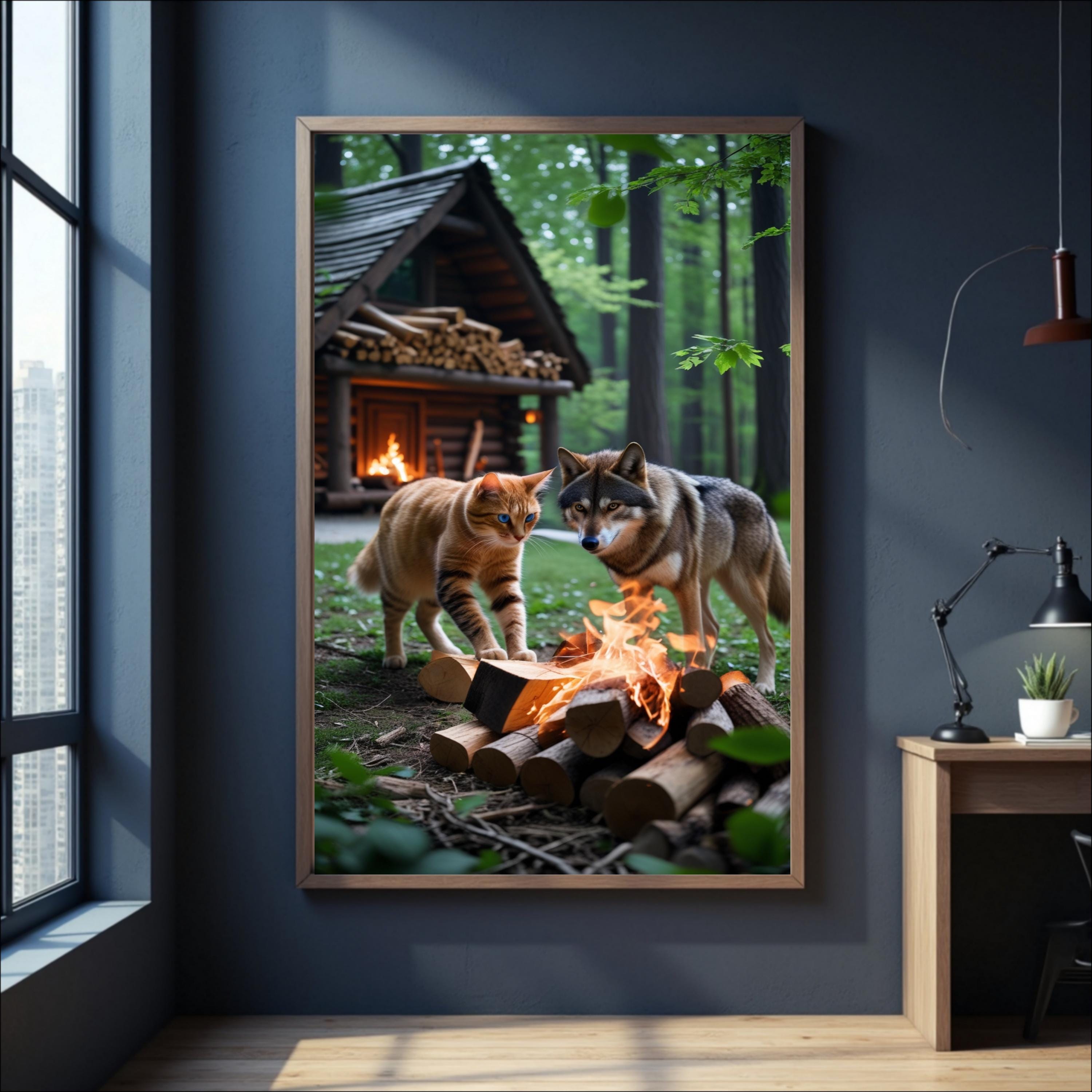 Cabin Dreams Wall Art: Bold Urban Expressionist Poster Print