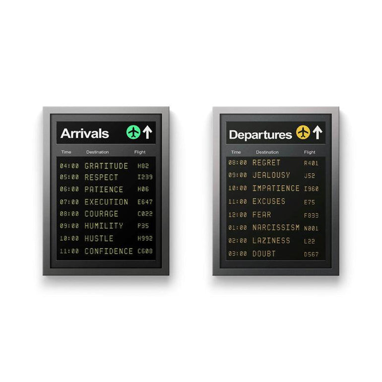 Inspirational Split-Flap Airport Board Art Prints