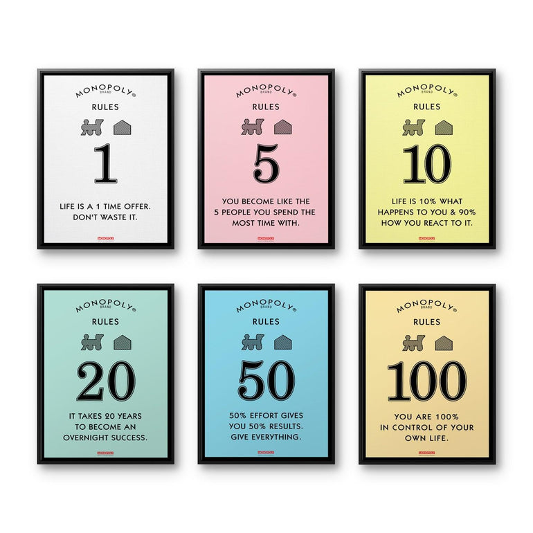 Monopoly Rules Motivational Posters Set