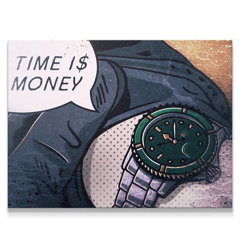 Pop Art Wall Canvas - Time Is Money