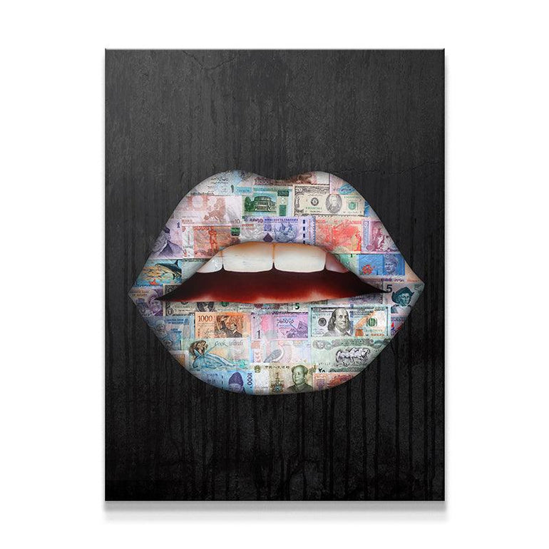 Currency Lips Art Print