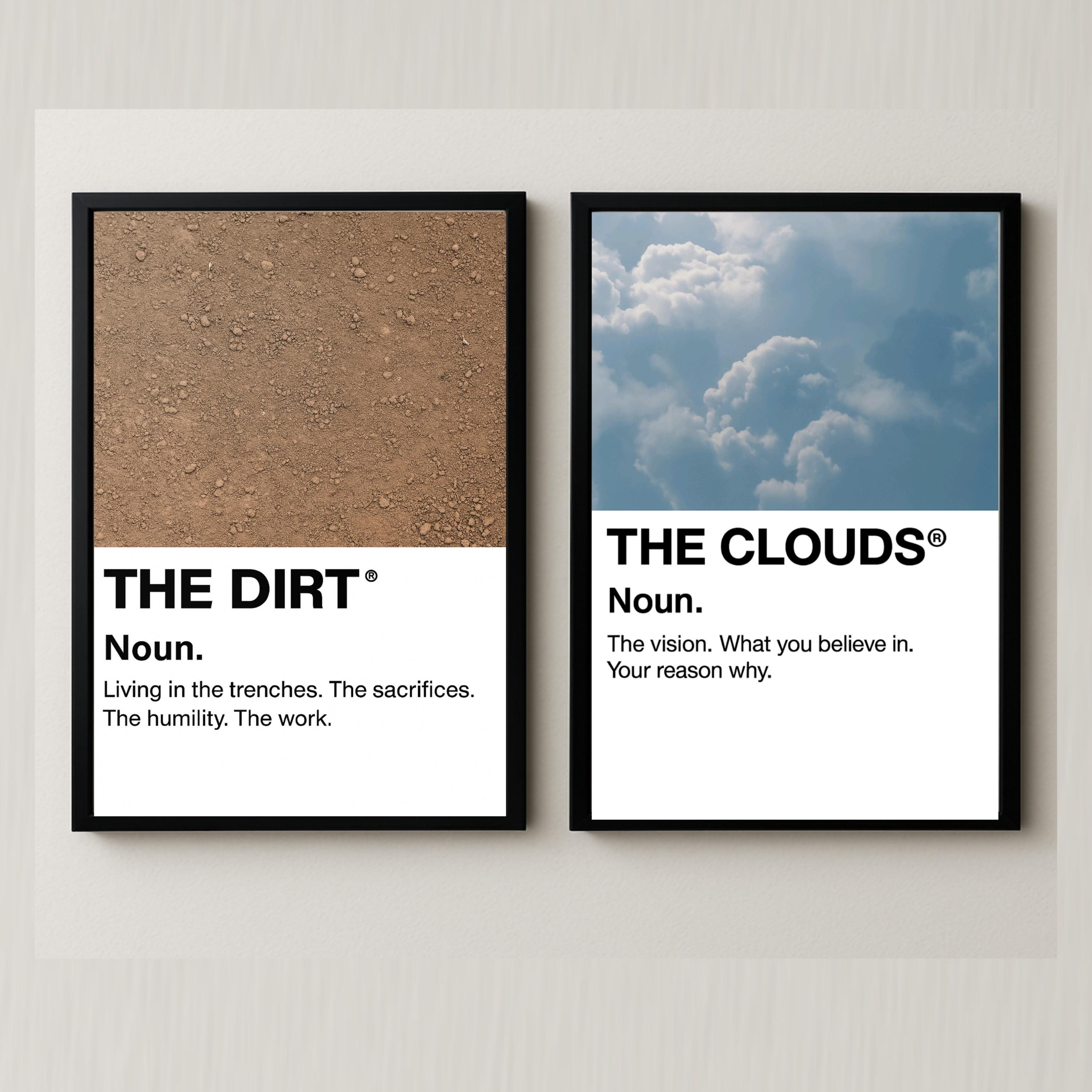 The Dirt The Clouds Print Set, Bold Wall Art (13x19, 11x17)