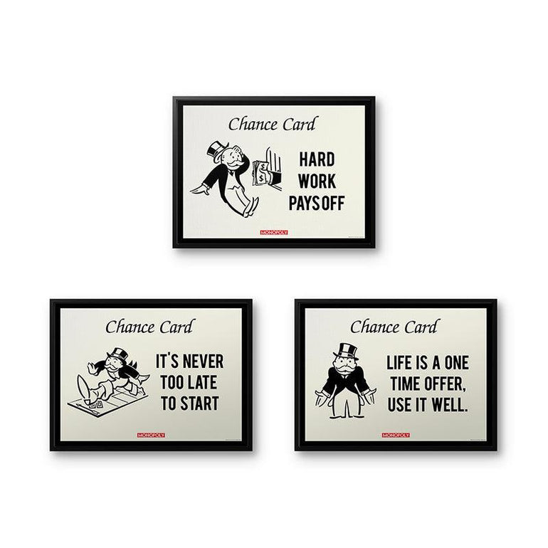 Monopoly-Inspired Motivational Wall Art Set