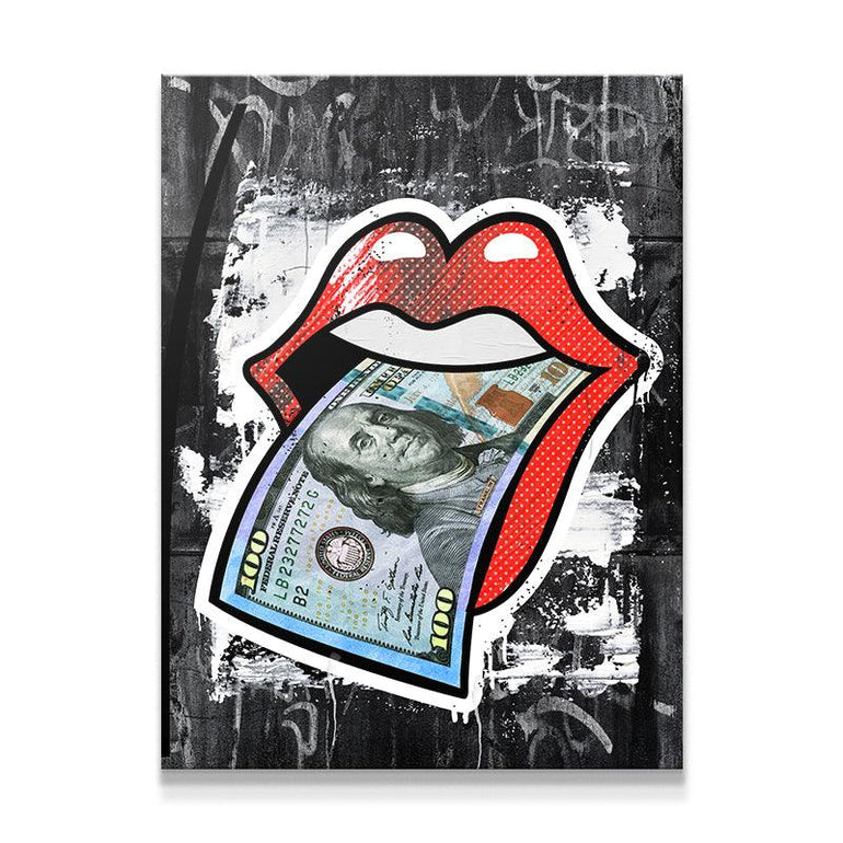 Pop Art Money Lips Canvas Print