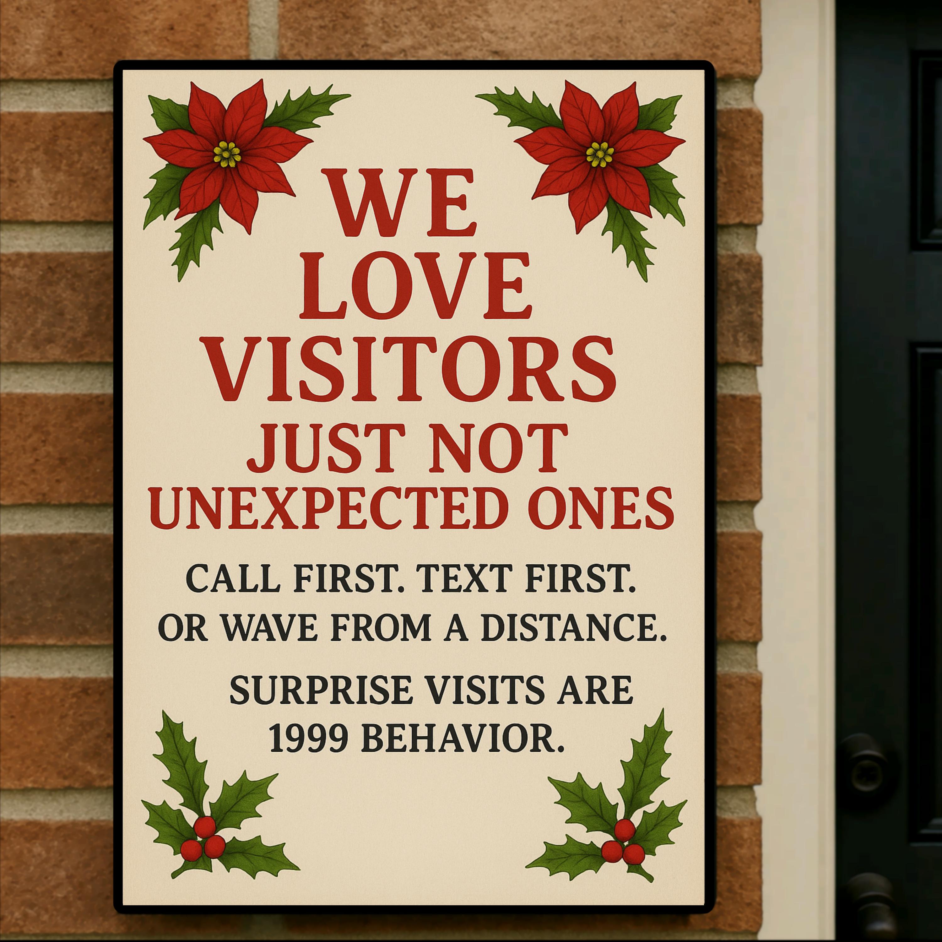 Christmas Door Sign – Funny Holiday Wall Art Print, 13x19 Laminated Christmas Décor for Home