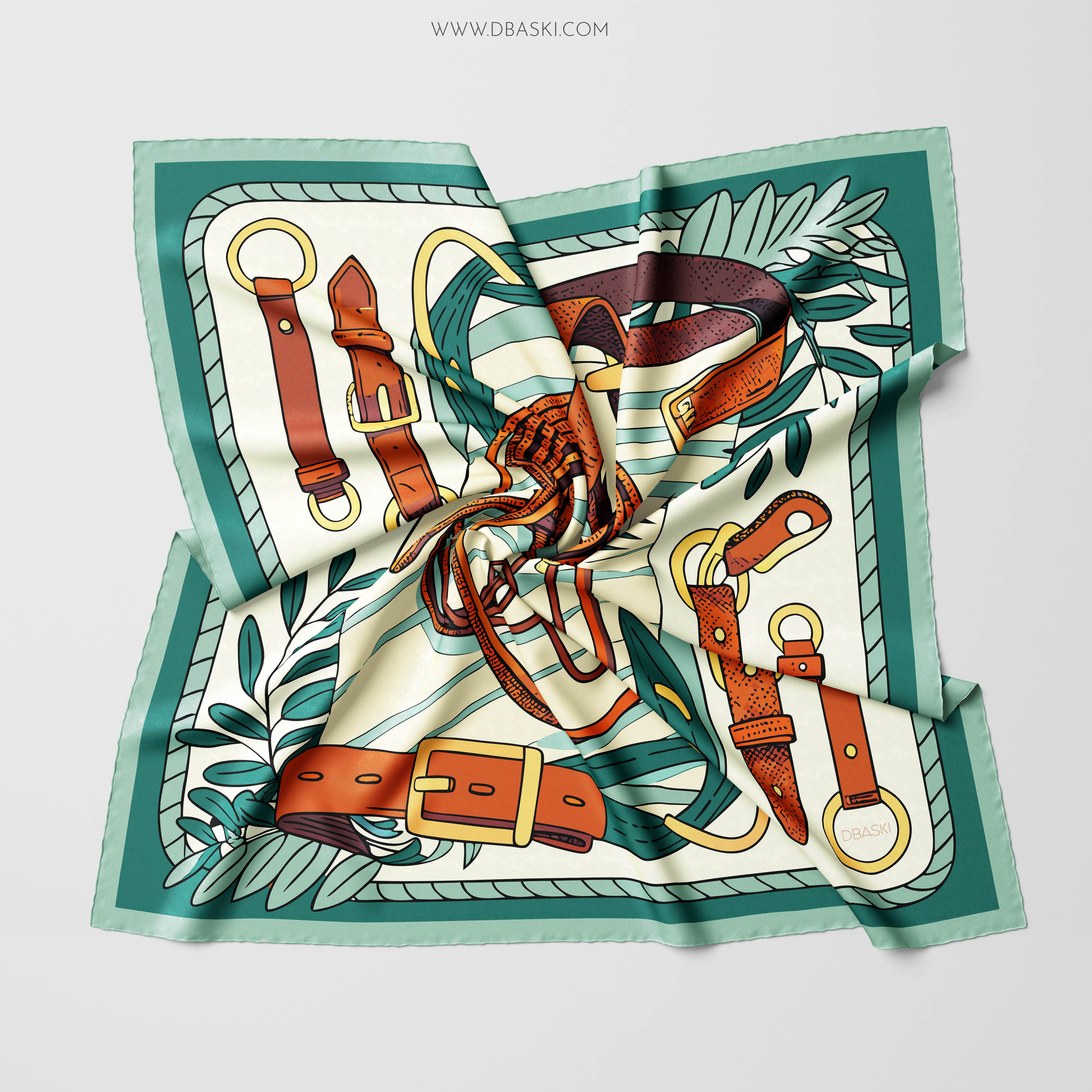 Equestrian-Themed Silk Scarf