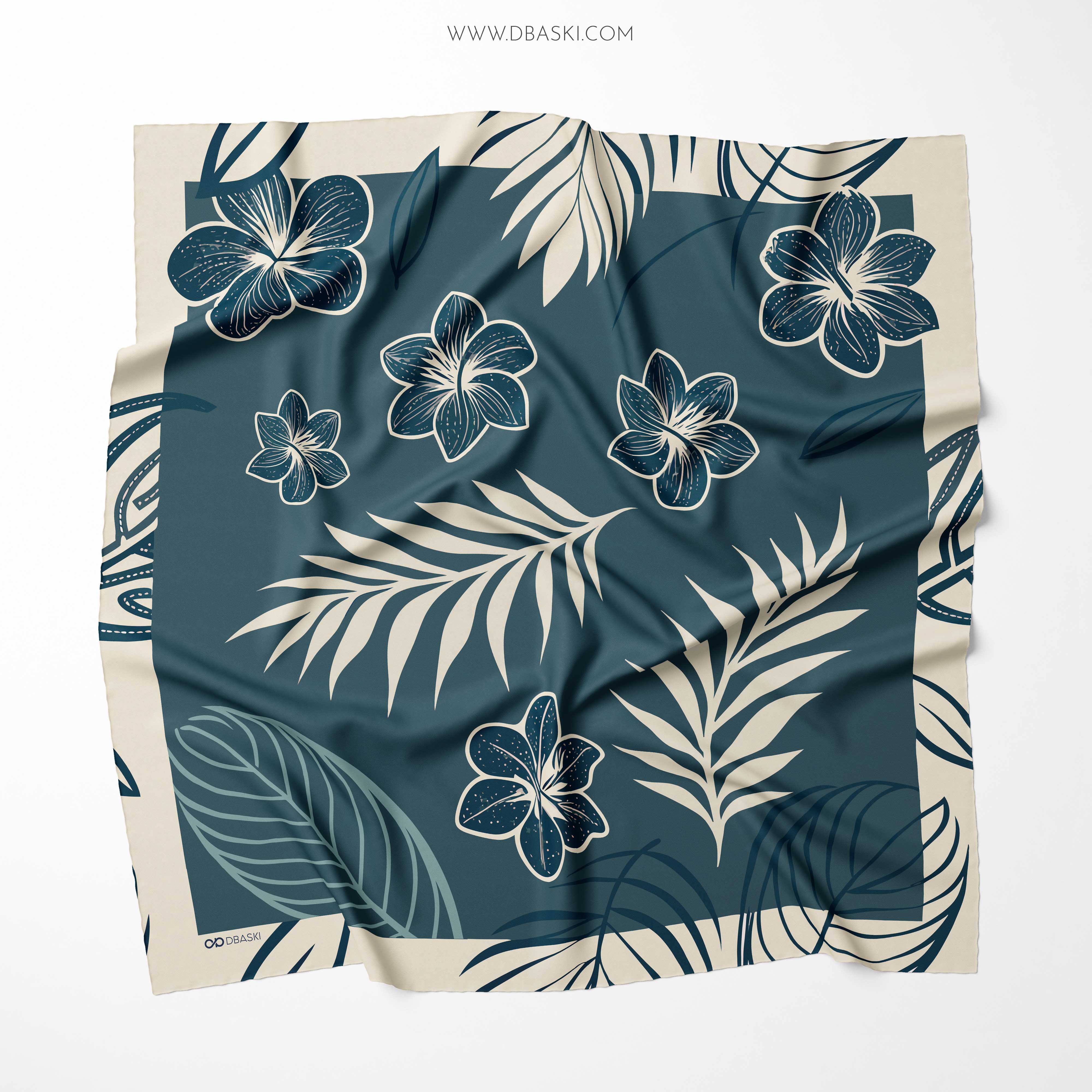 Floral Pattern Silk Scarf