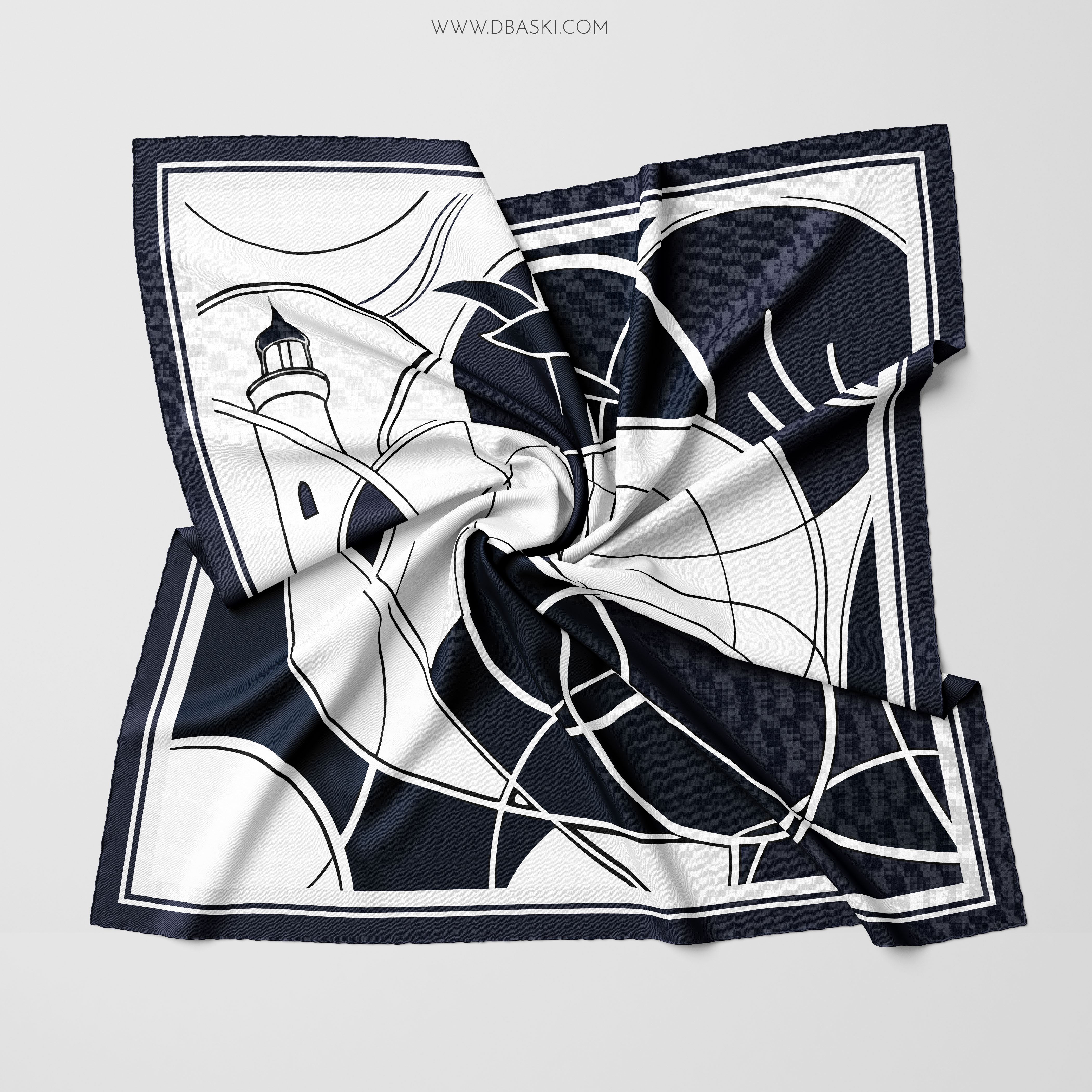 Lighthouse Artistic Silk Scarf