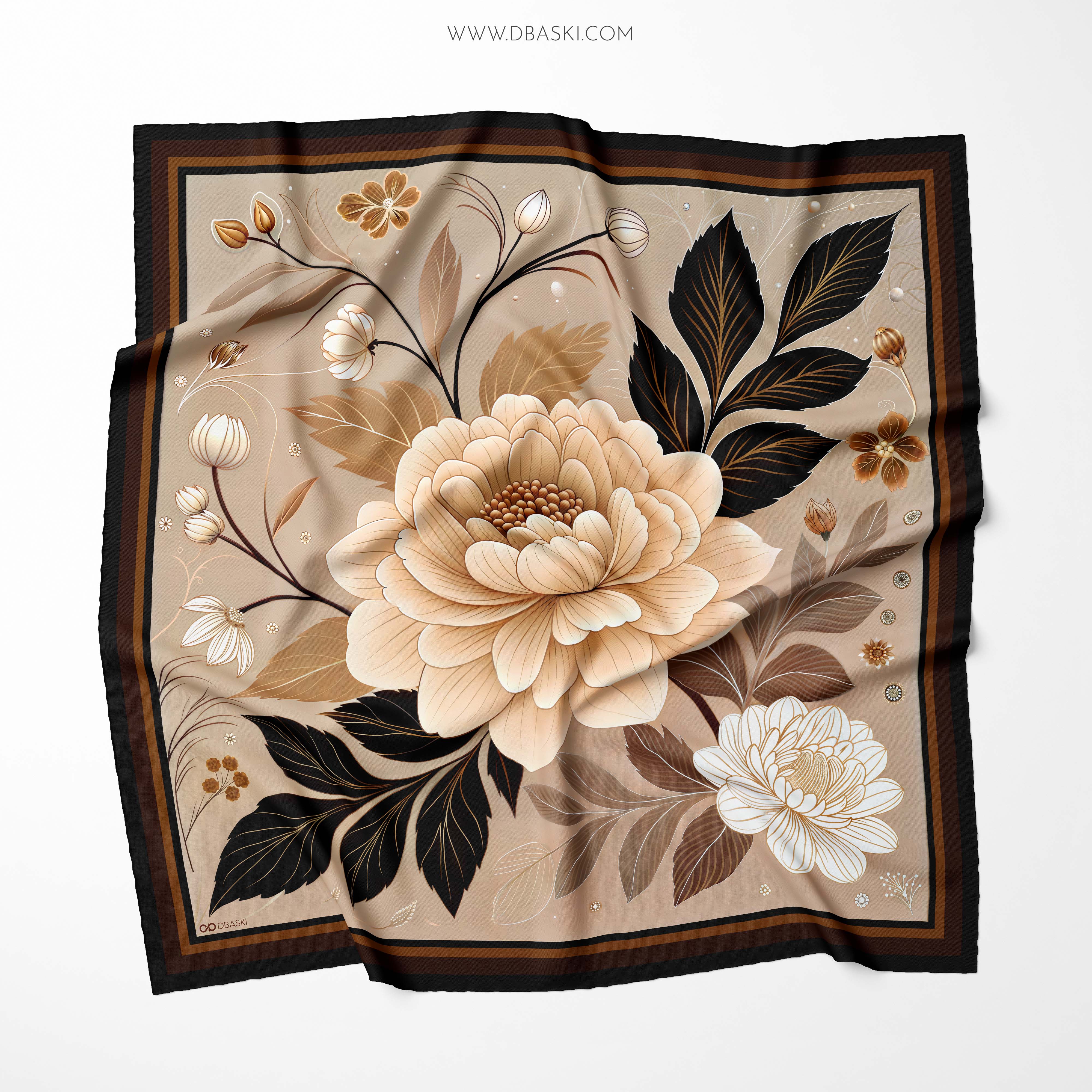 Floral Print Silk Scarf