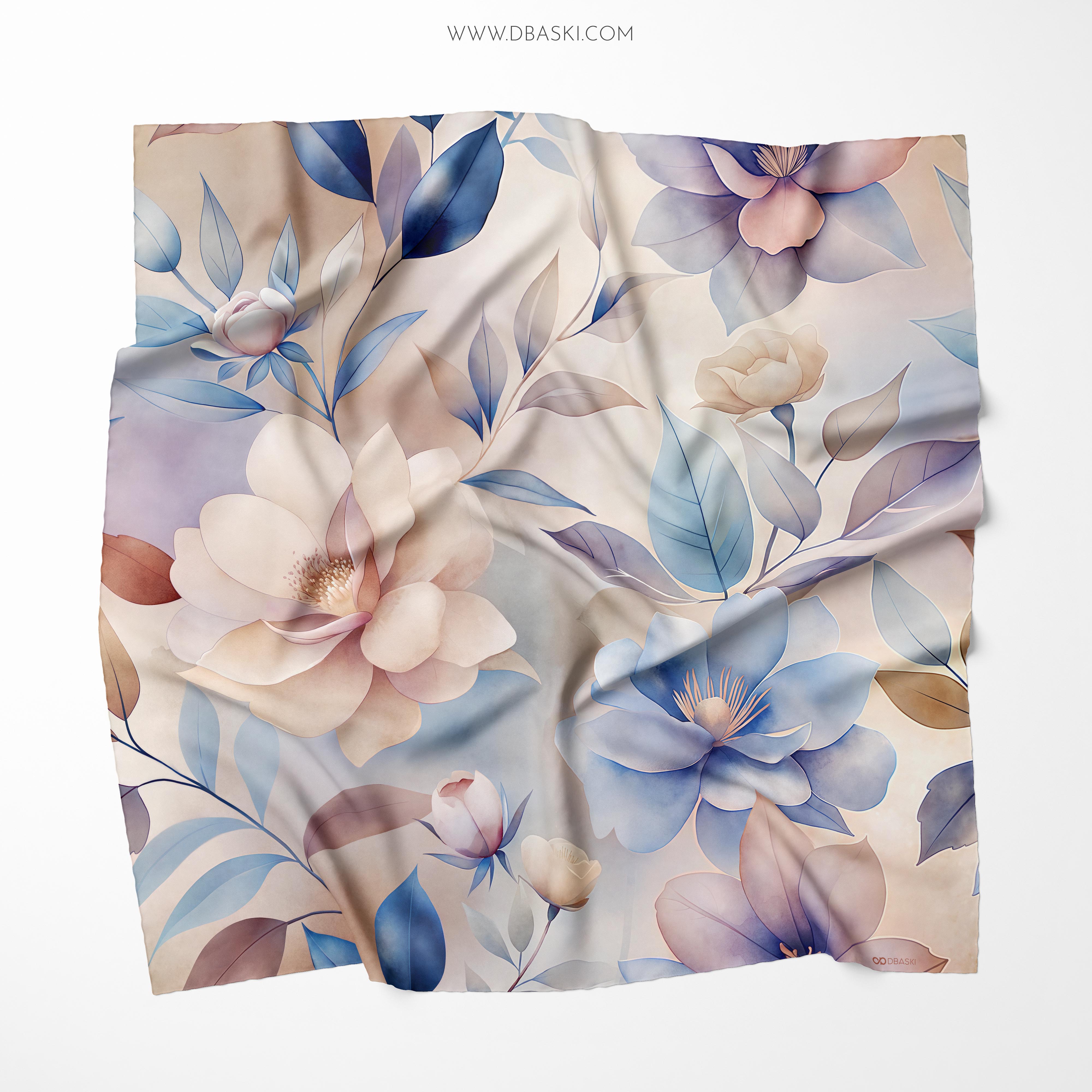Floral Pattern Silk Scarf