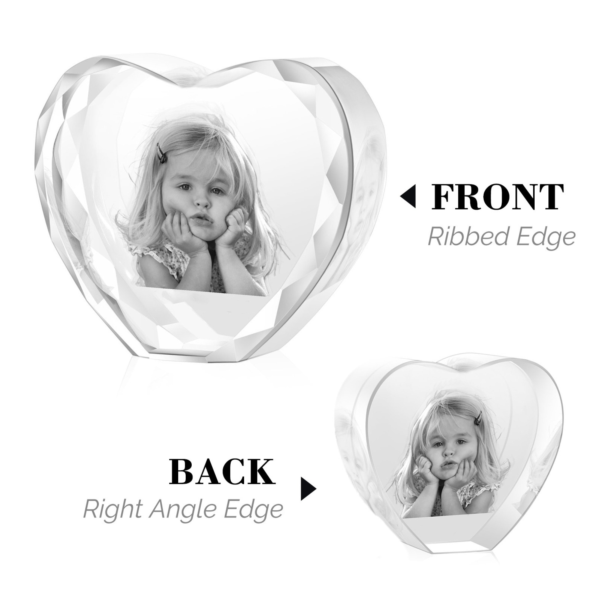 custom 3D Crystal Heart Personalized Architectural Brick Style 3D Inside Laser Engraved Crystal Cube | Upload Your Photo | Unique Anniversary Gift Employee Award Home Decor Keepsake