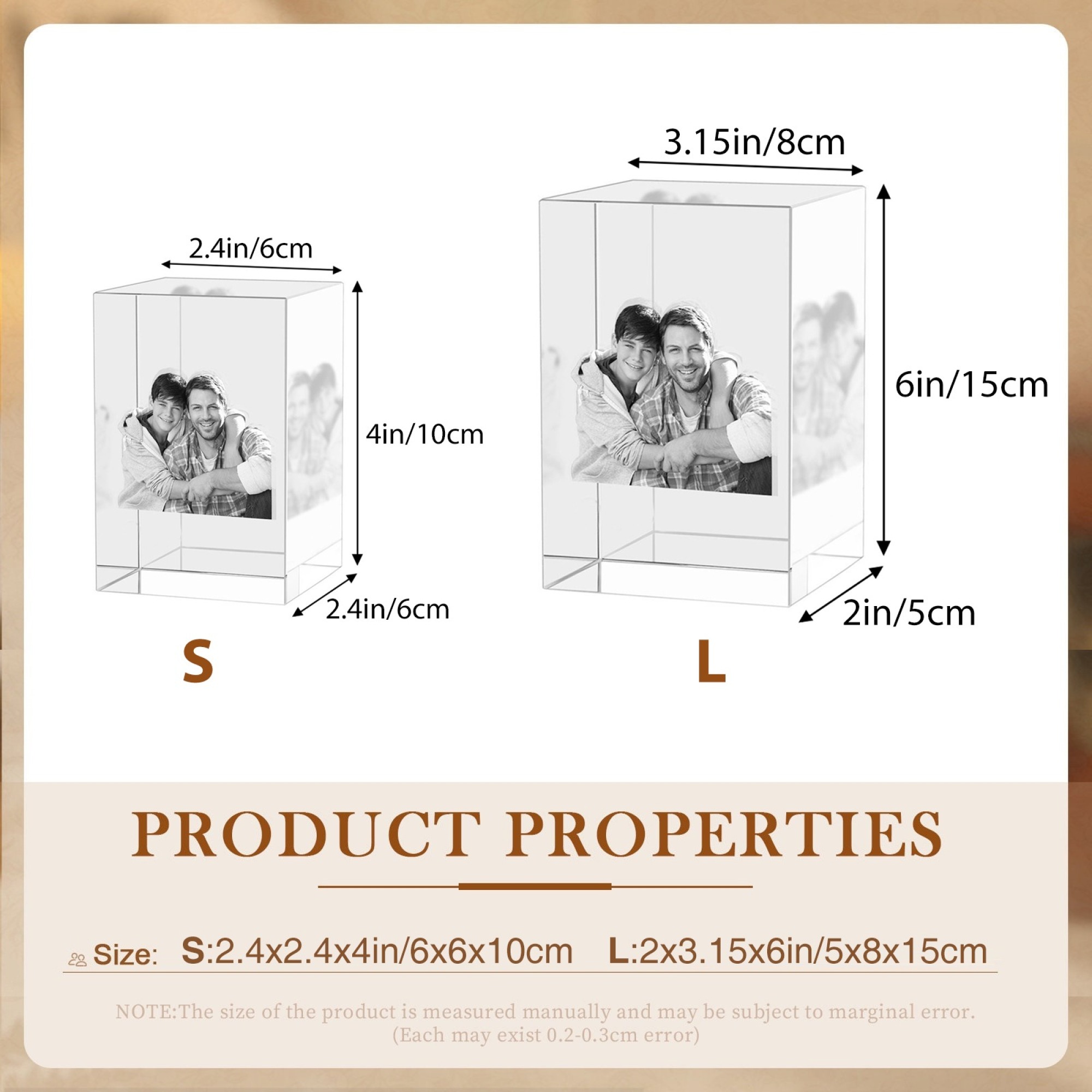 3D Crystal Photo Portrait: Custom Laser Etched Gift for Mom 3d laser engraved crystal custom image crystal  | Personalized Photo/Logo Inside | Unique Memorial Gift Corporate Award Wedding Decor Anniversary Gift Employee Award Home Decor Keepsake