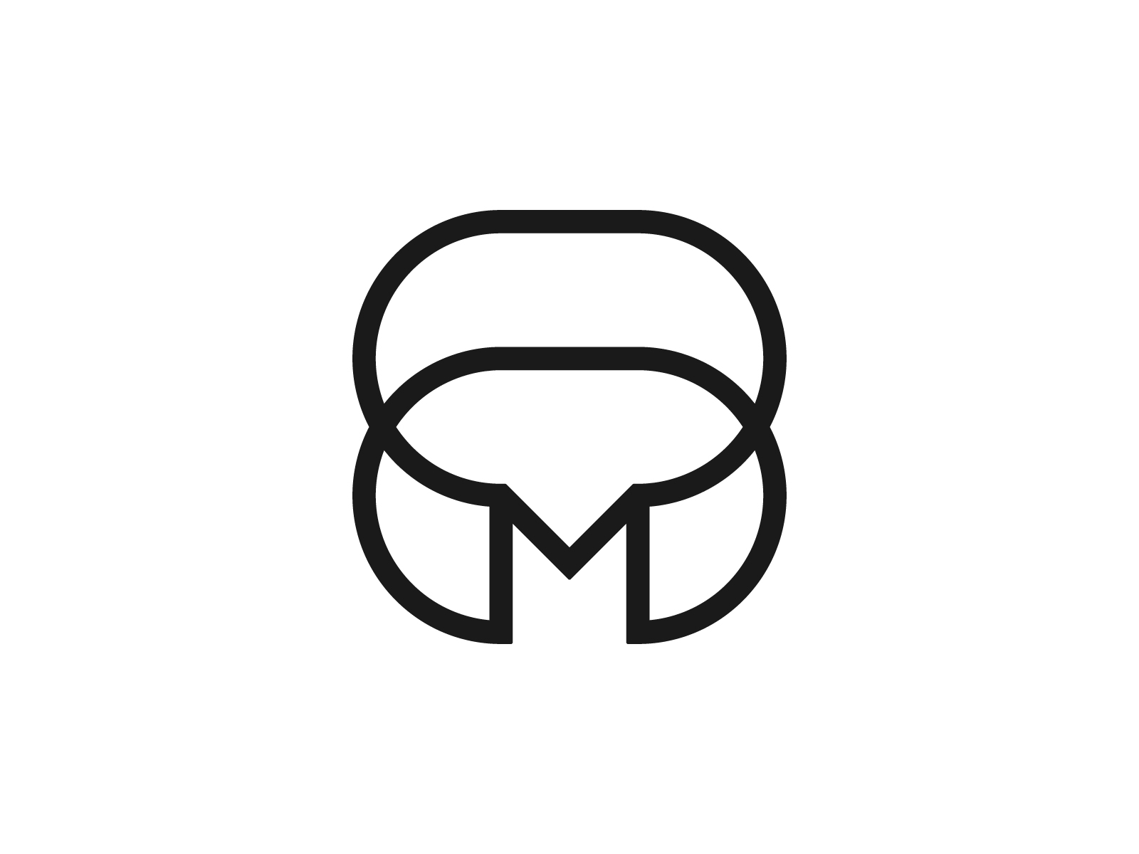 letter M chat logo