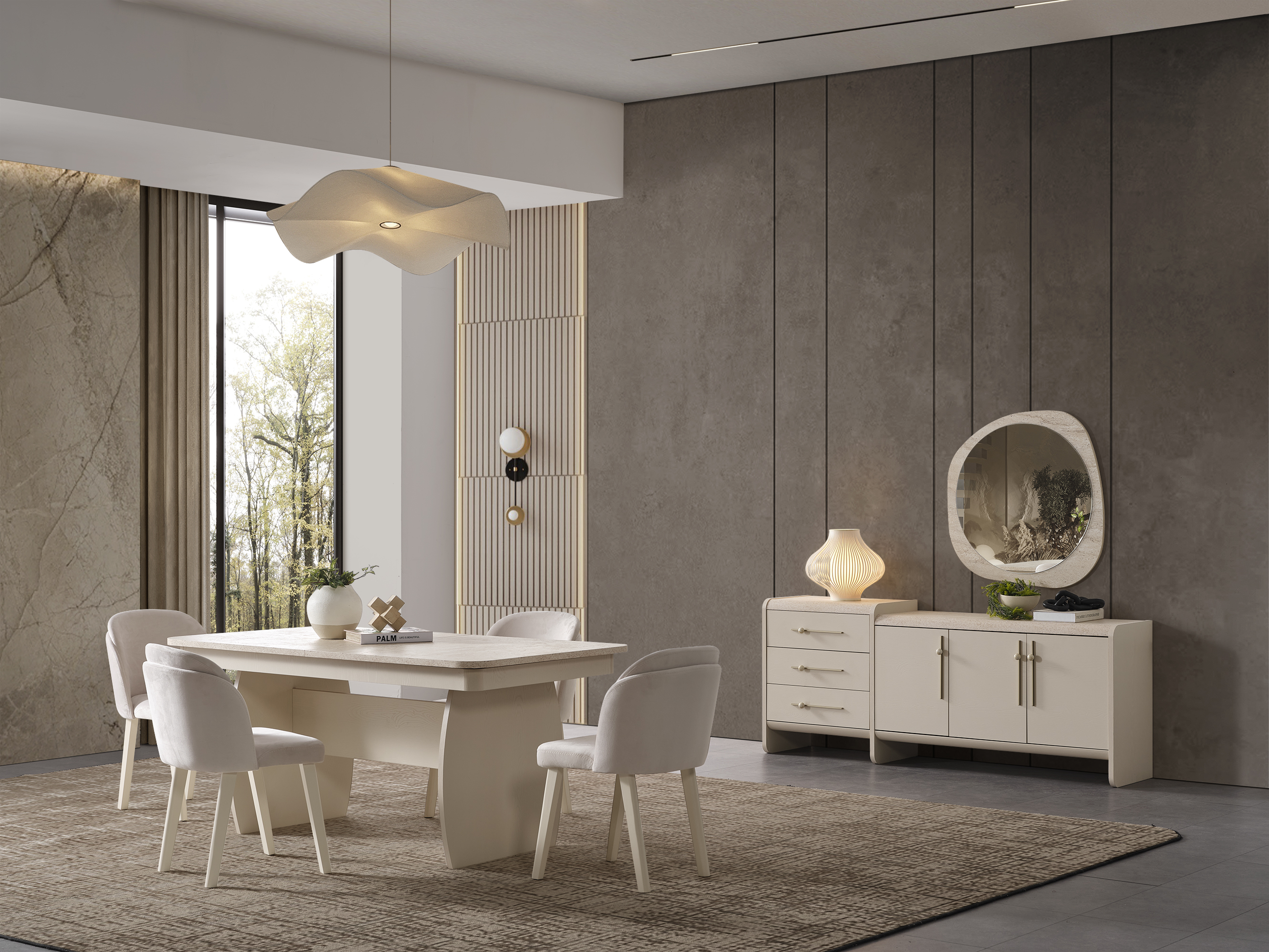 Defne TV ünitesi+Konsol+Yemek Masası