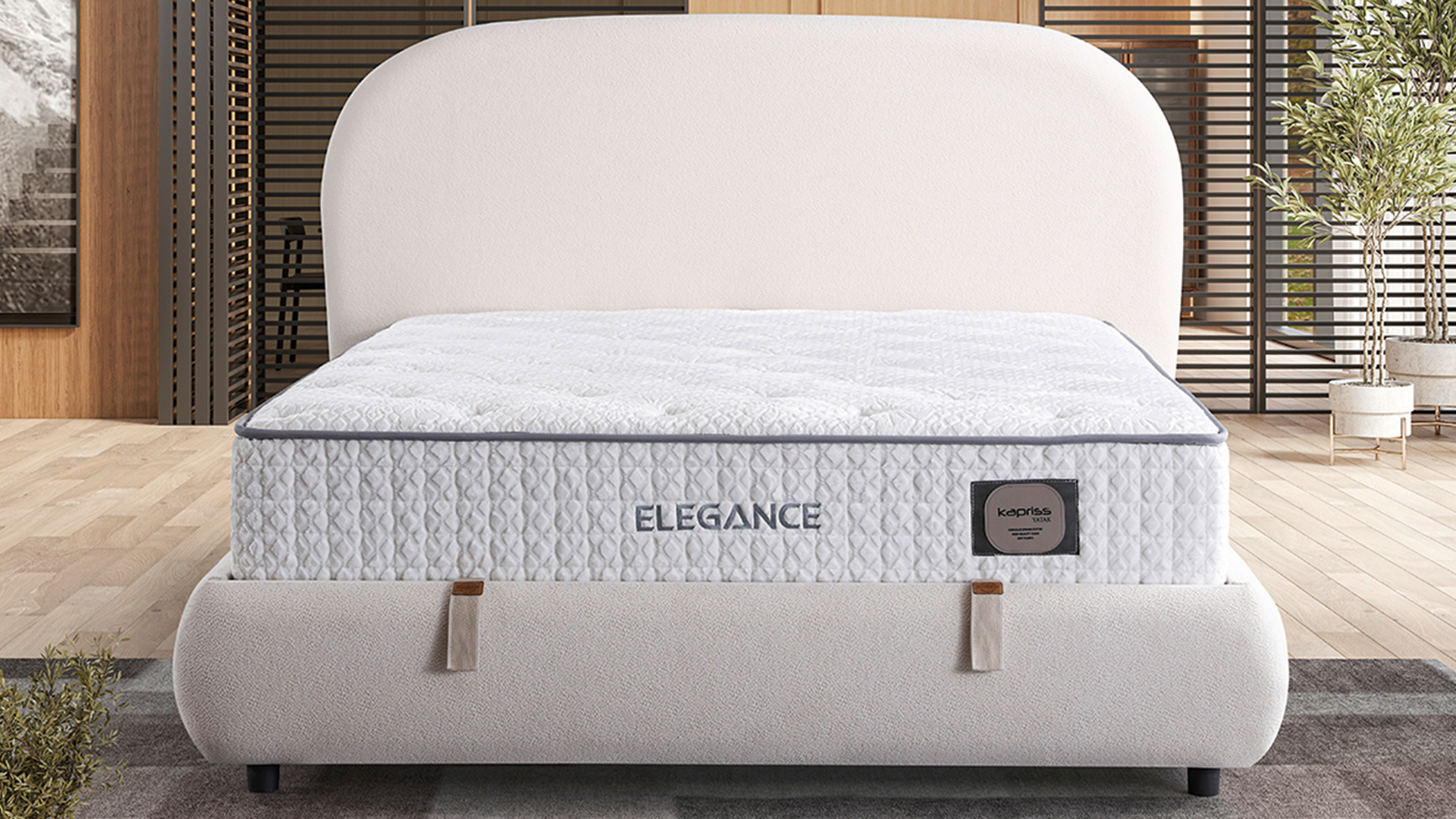 Elegance Krem Yatak ve Baza Takımı