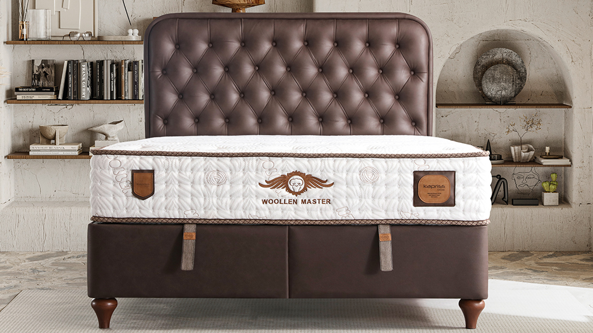 Woollen Master Kahve Yatak ve Baza Takımı