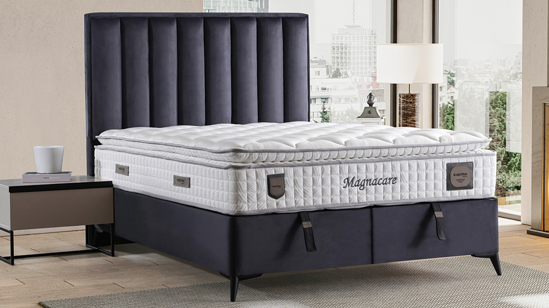 Magnacare Antrasit Yatak ve Baza Takımı