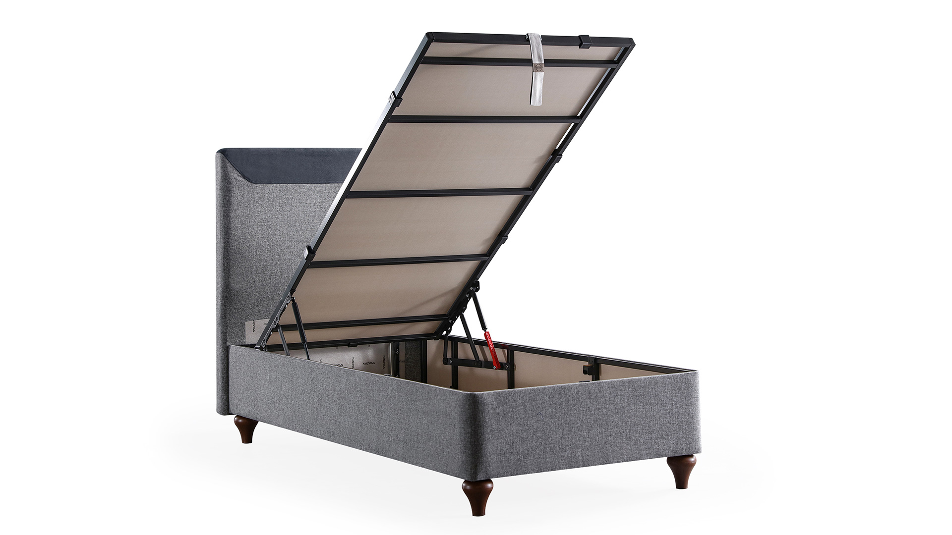 Opal Gri Tek Kişilik Yatak ve Baza Takımı