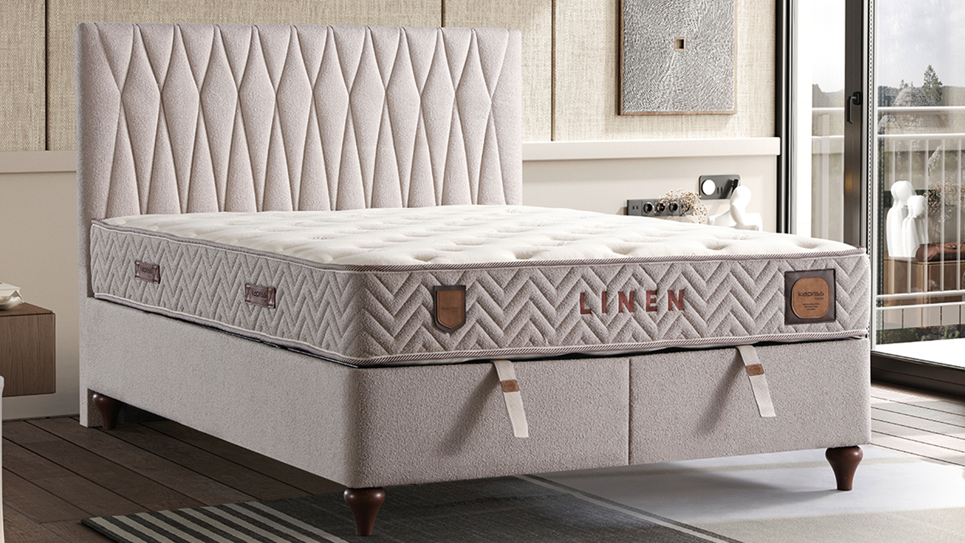 Linen Yatak ve Baza Takımı