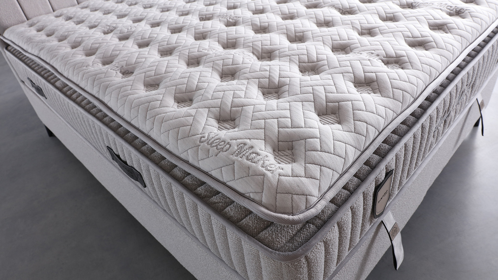 Sleep Maker Gri Yatak ve Baza Takımı