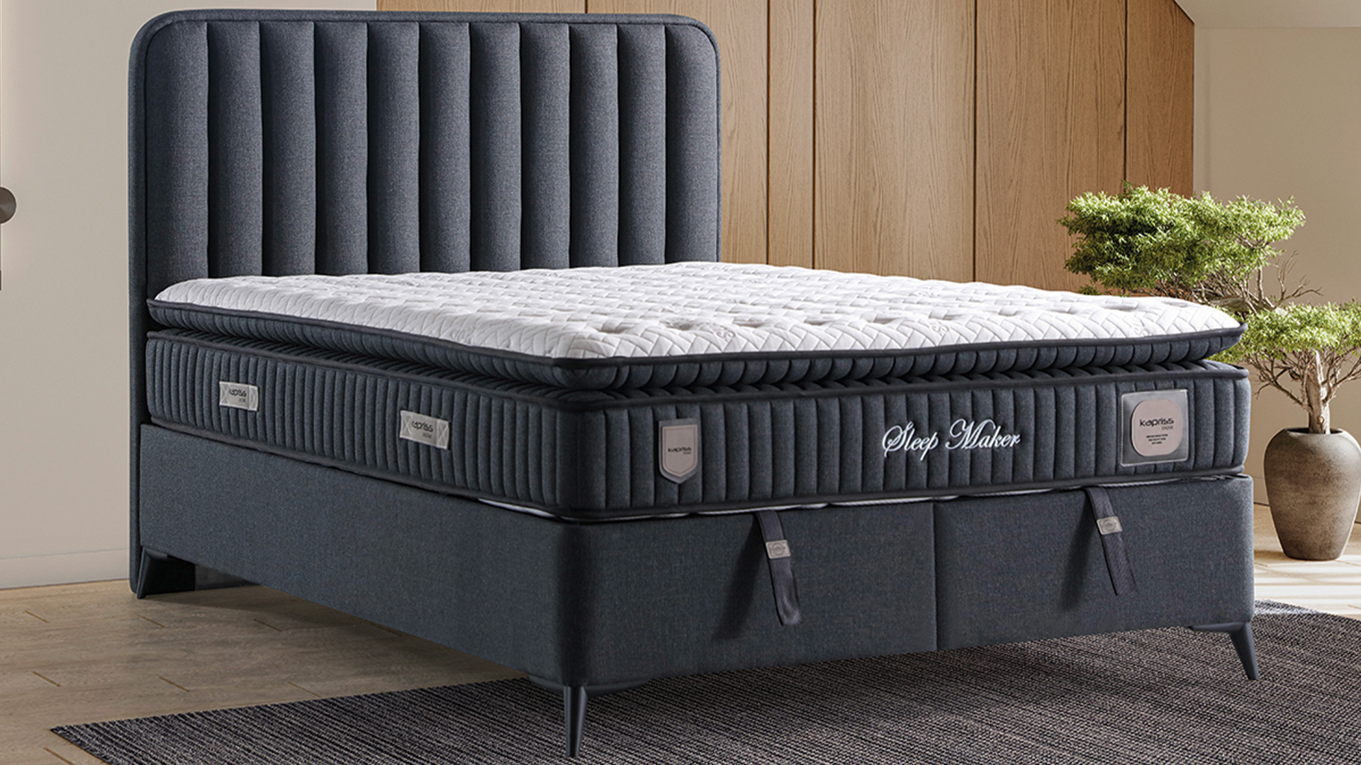 Sleep Maker Antrasit Yatak ve Baza Takımı