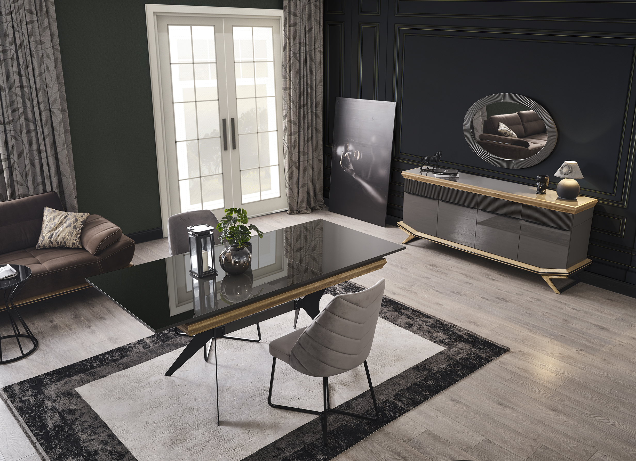 Grand Ahşap TV ünitesi+Konsol+Yemek Masası