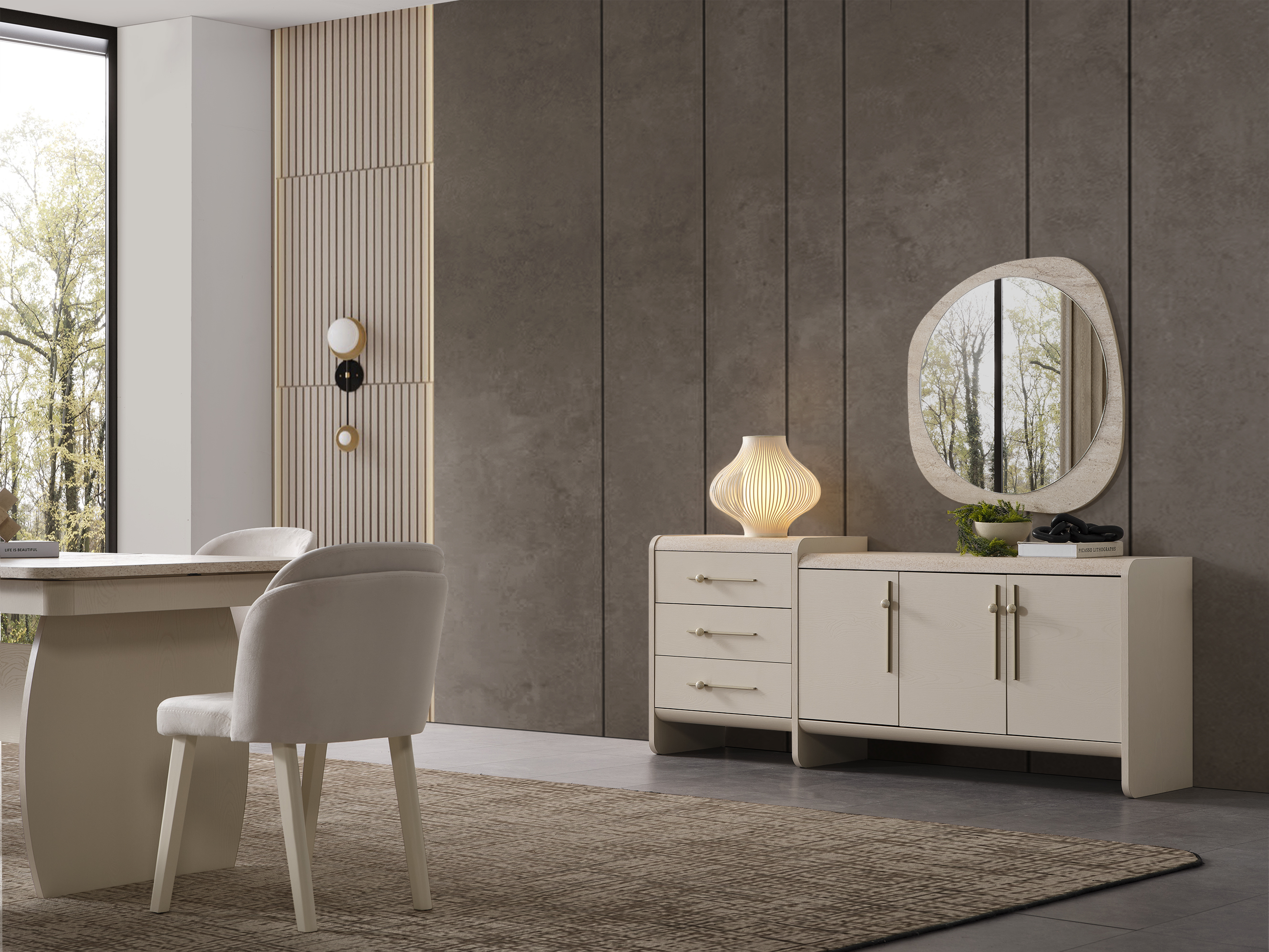 Defne TV ünitesi+Konsol+Yemek Masası