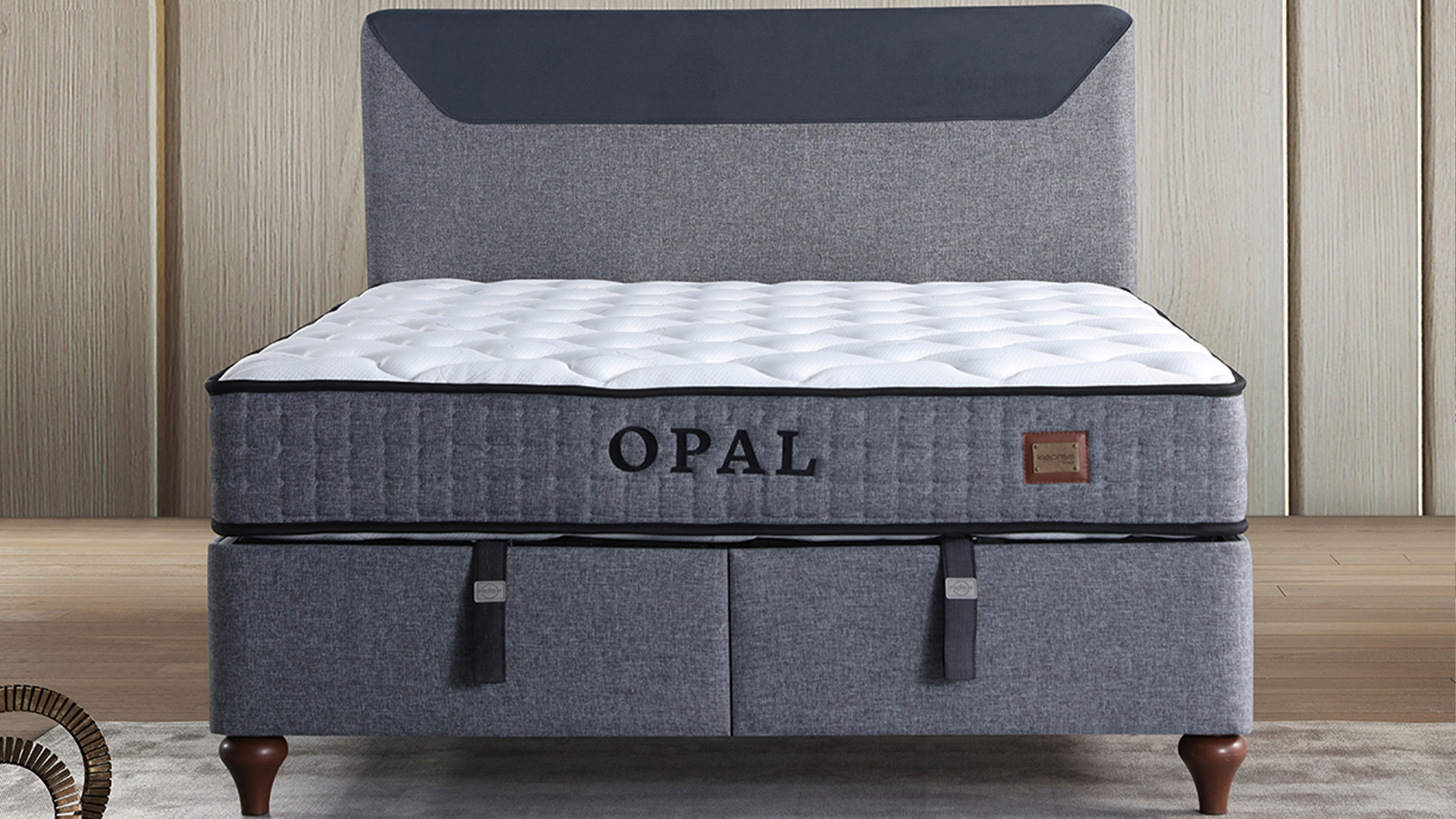 Opal Gri Yatak ve Baza Takımı