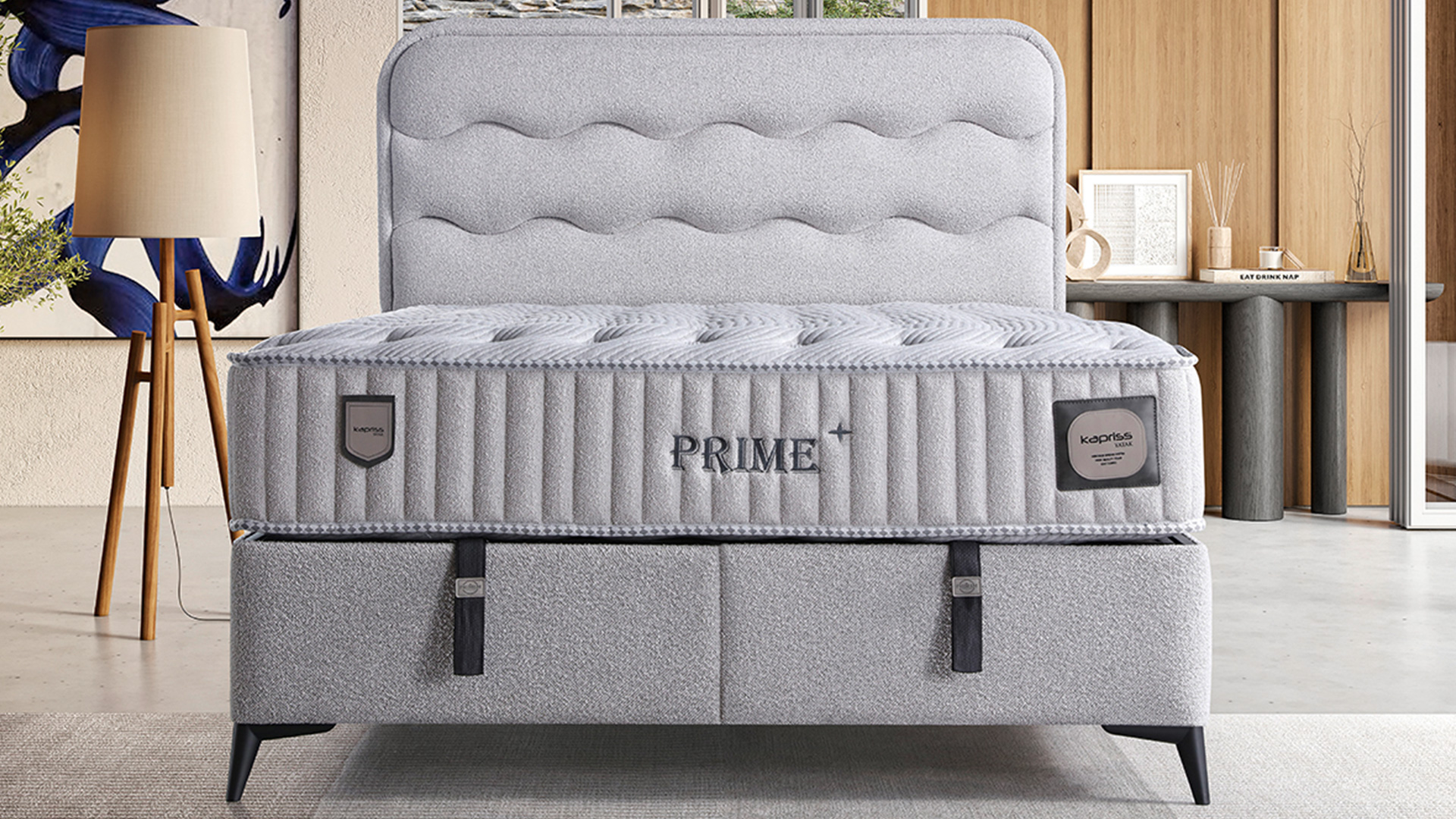 Prime Gri Yatak ve Baza Takımı