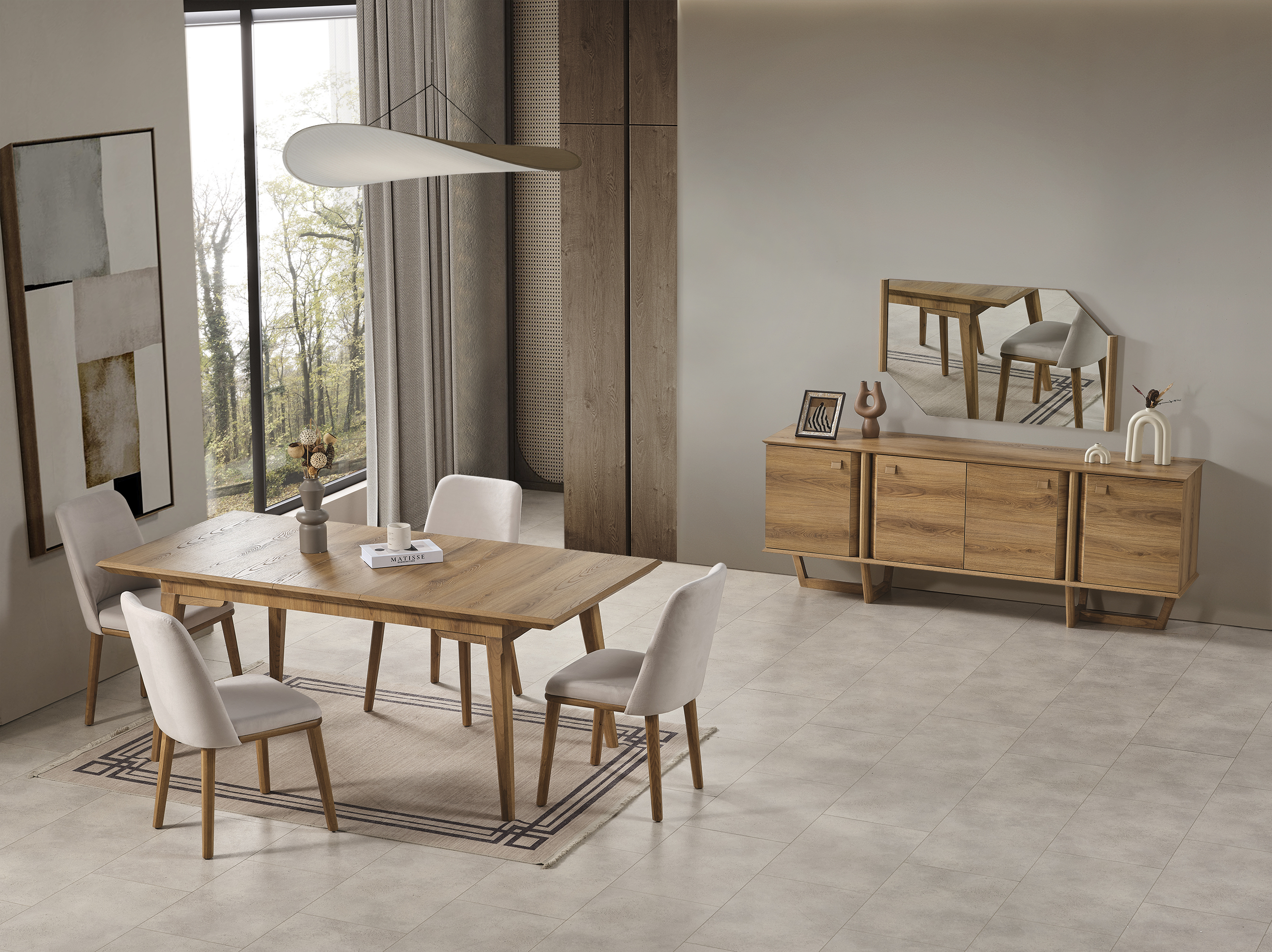 Kolezyum TV ünitesi+Konsol+Yemek Masası