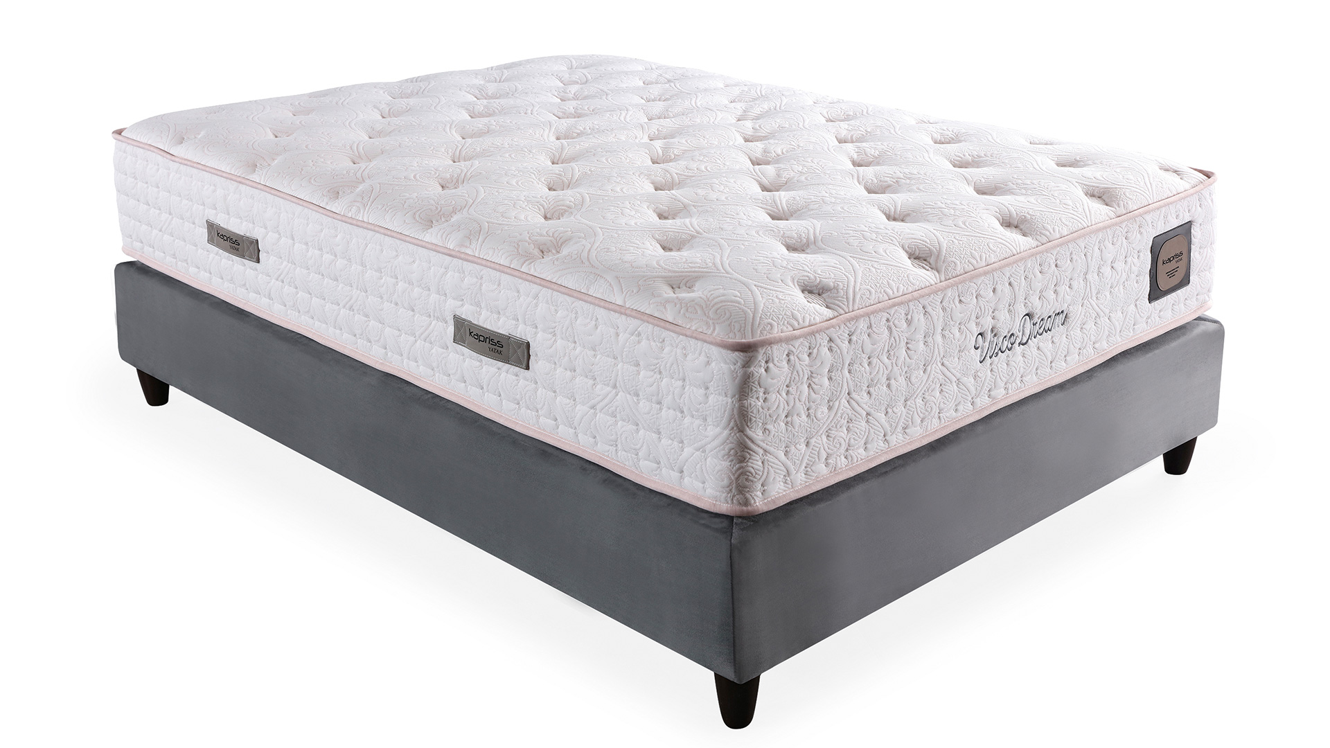 Visco Dream Gri Yatak ve Baza Takımı