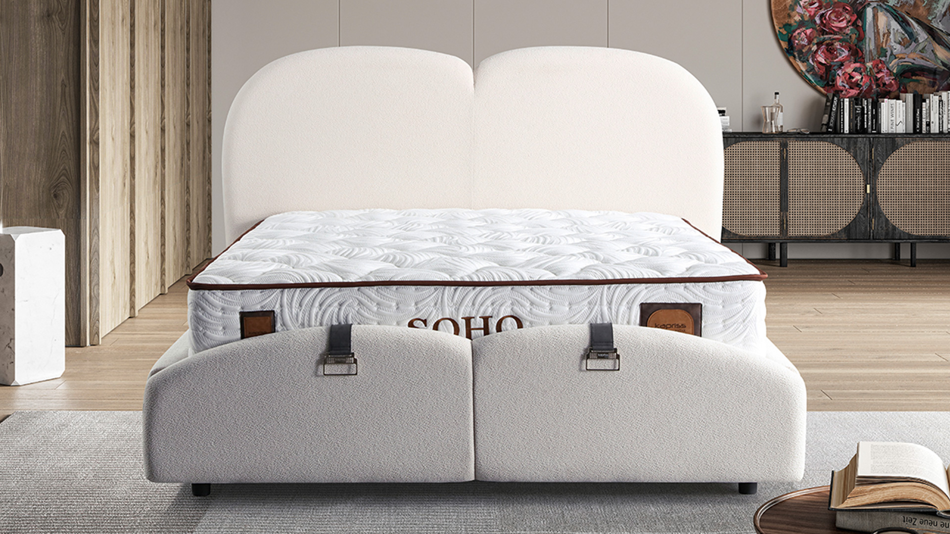 Soho Krem Yatak ve Baza Takımı