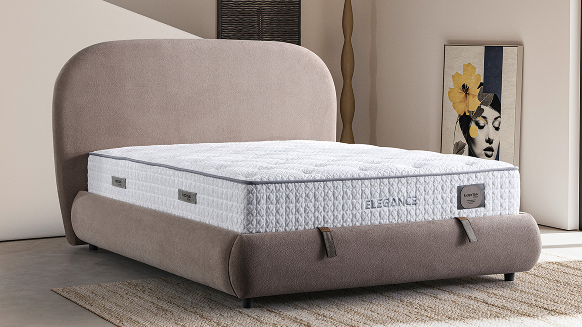 Elegance Kahve Yatak ve Baza Takımı