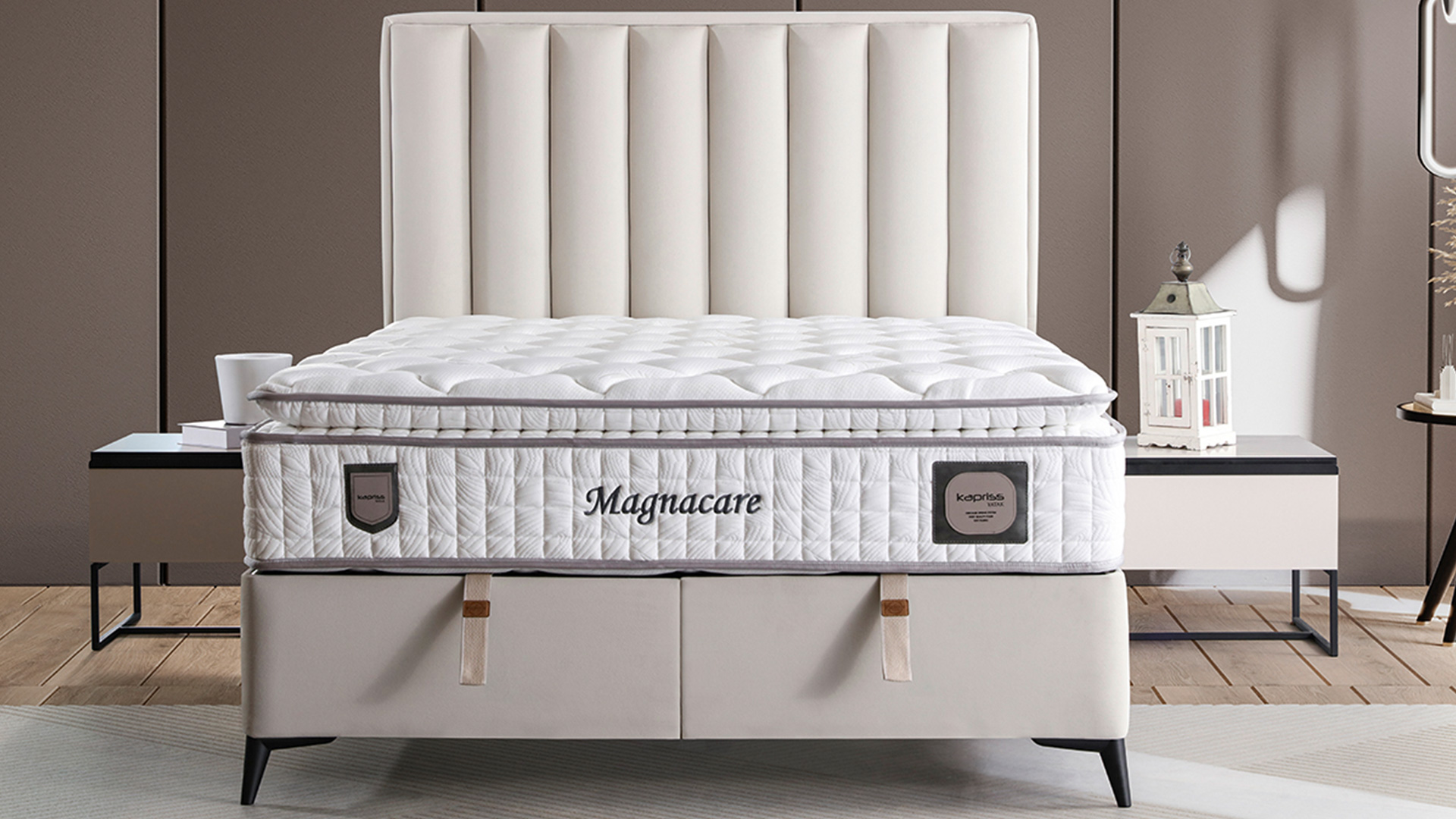 Magnacare Krem Yatak ve Baza Takımı