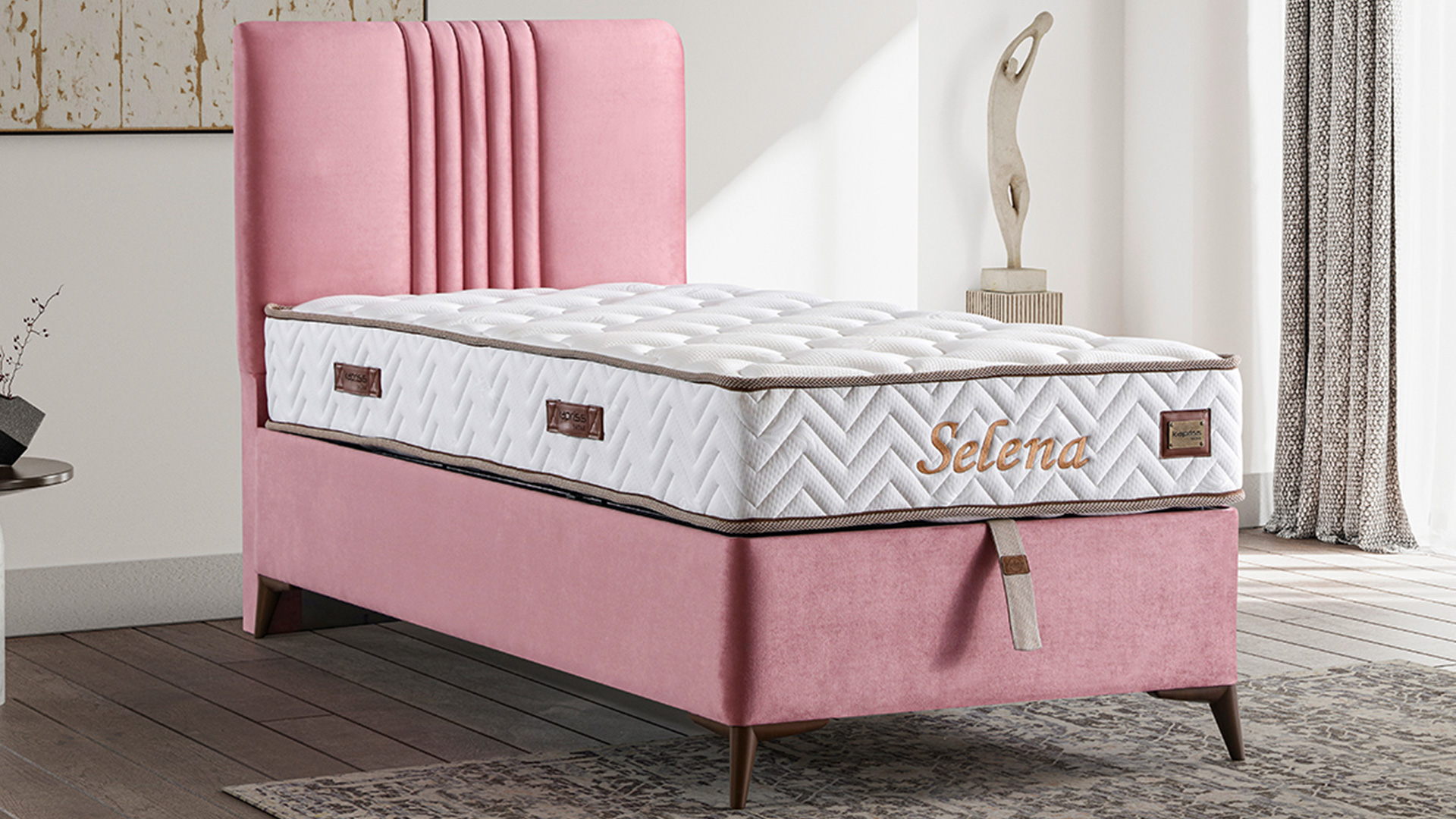 Selena Pembe Yatak ve Baza Takımı