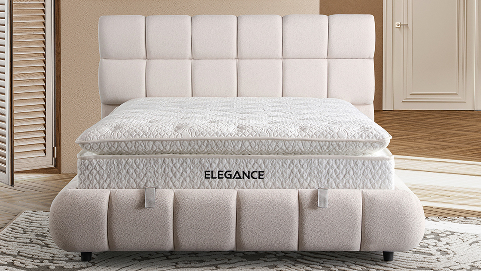 Elegance Plus Krem Yatak ve Baza Takımı