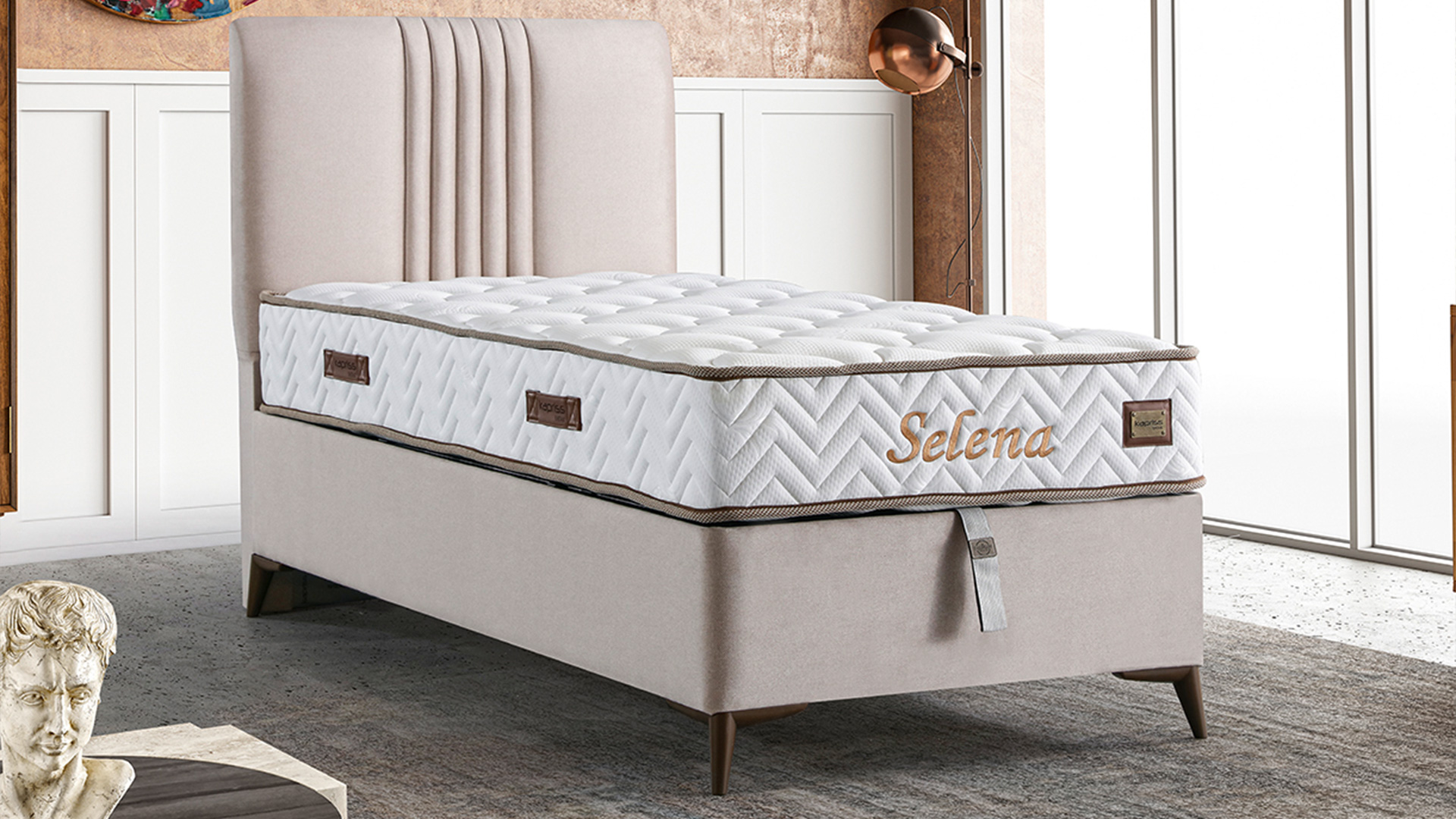 Selena Tek Kişilik Yatak ve Baza Takımı