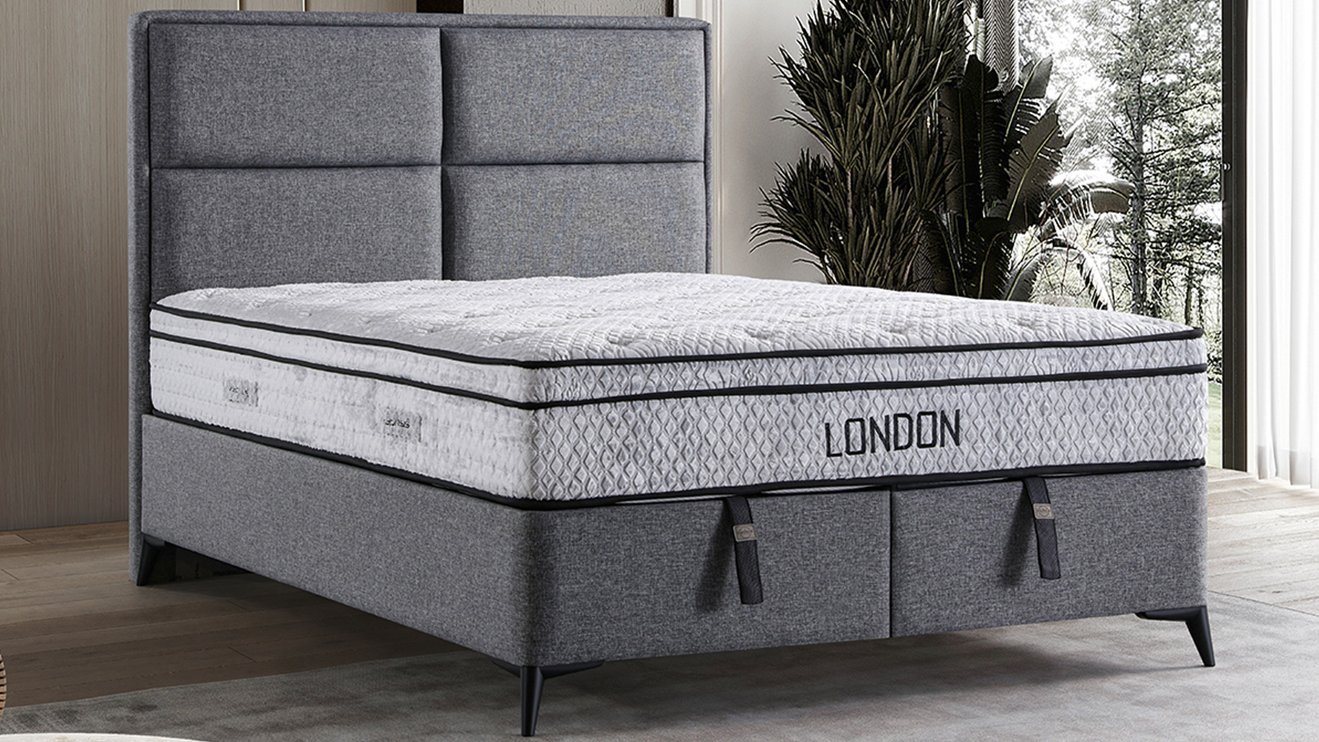 London Gri Yatak ve Baza Takımı