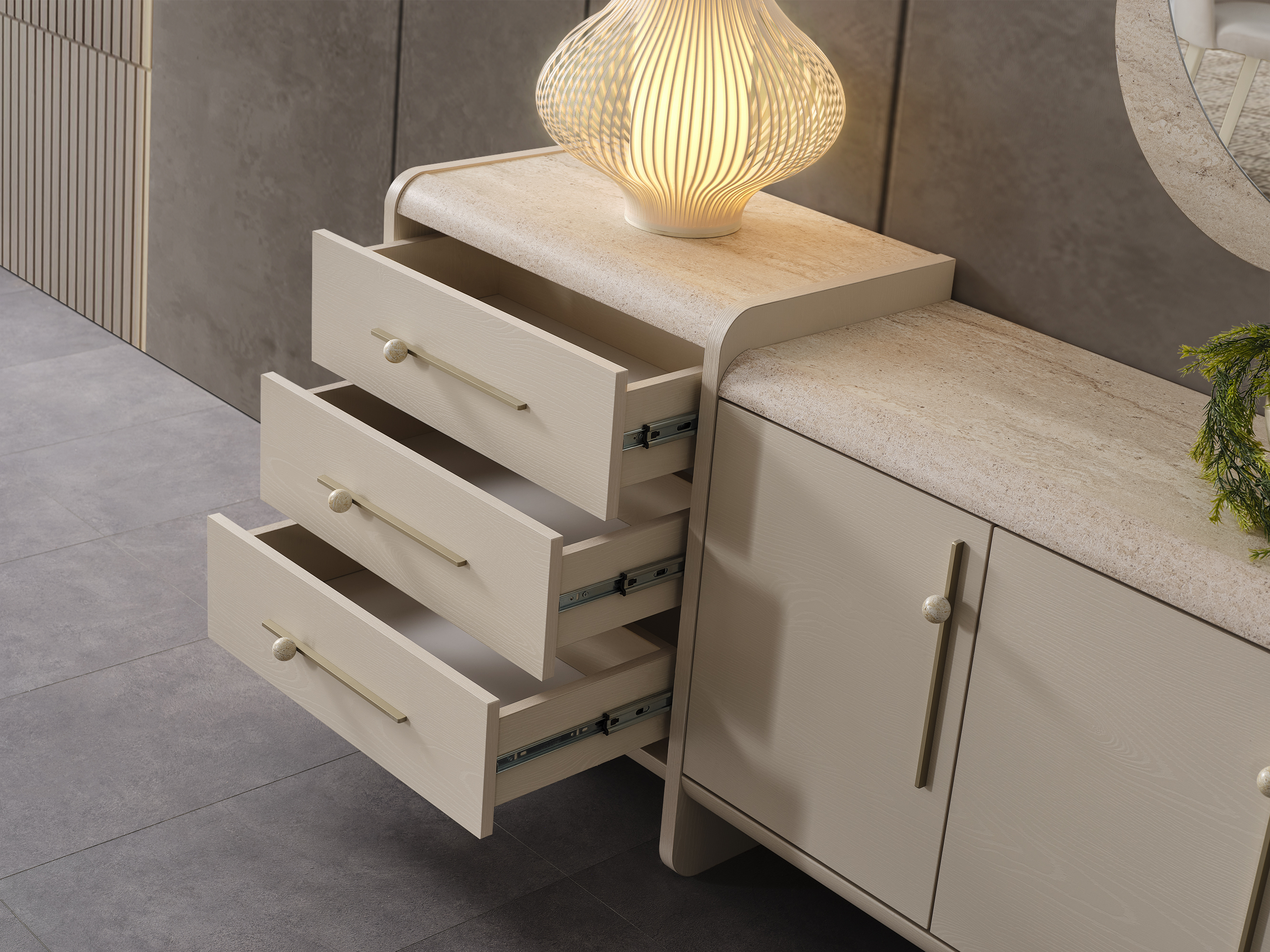 Defne TV ünitesi+Konsol+Yemek Masası