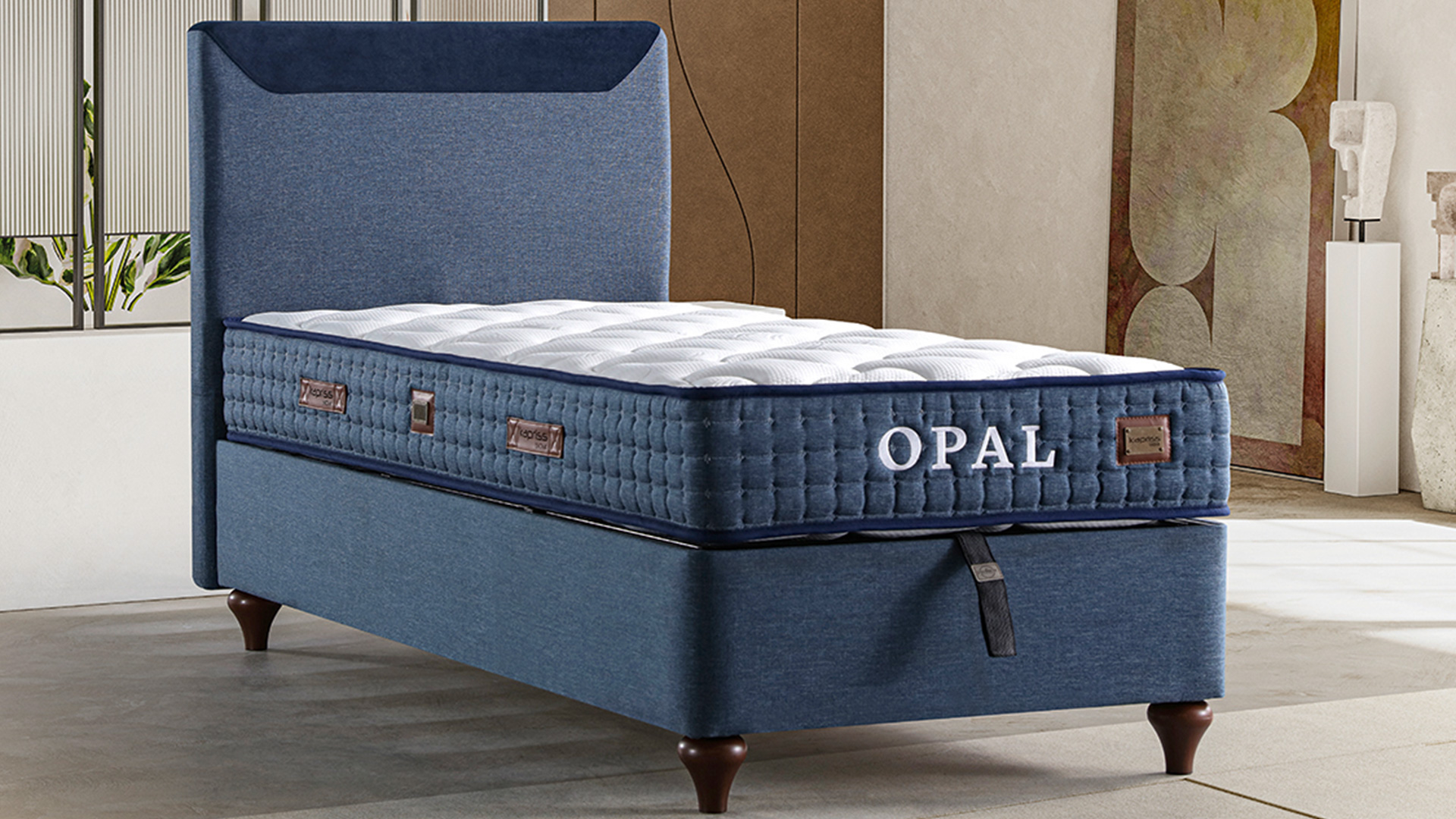 Opal Lacivert Yatak ve Baza Takımı