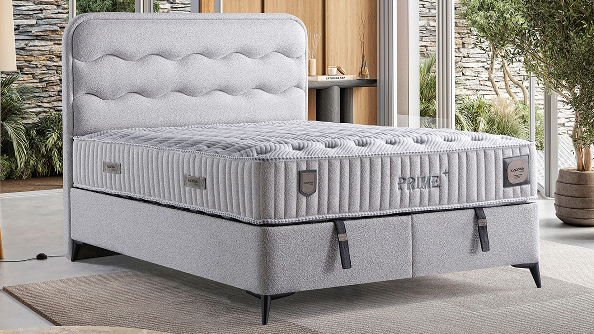 Prime Gri Yatak ve Baza Takımı