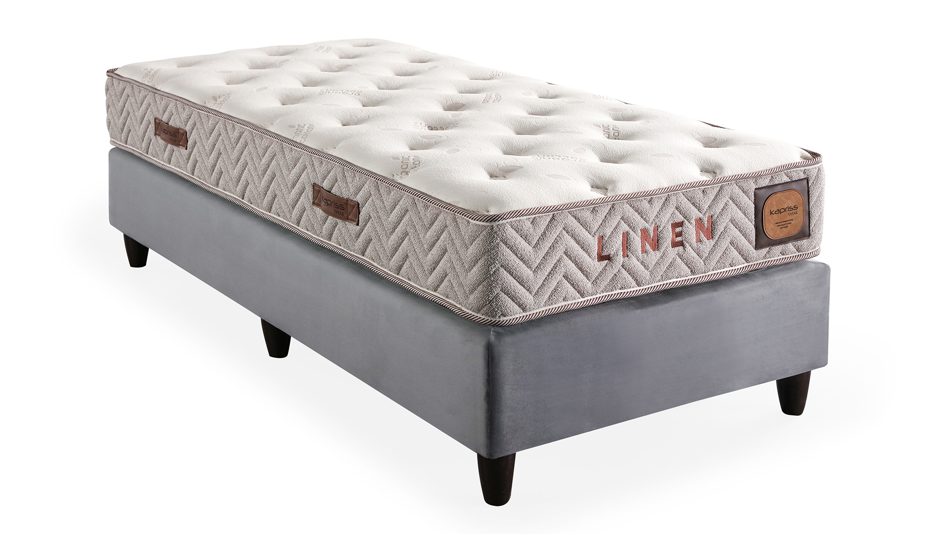 Linen Tek Kişilik Yatak ve Baza Takımı