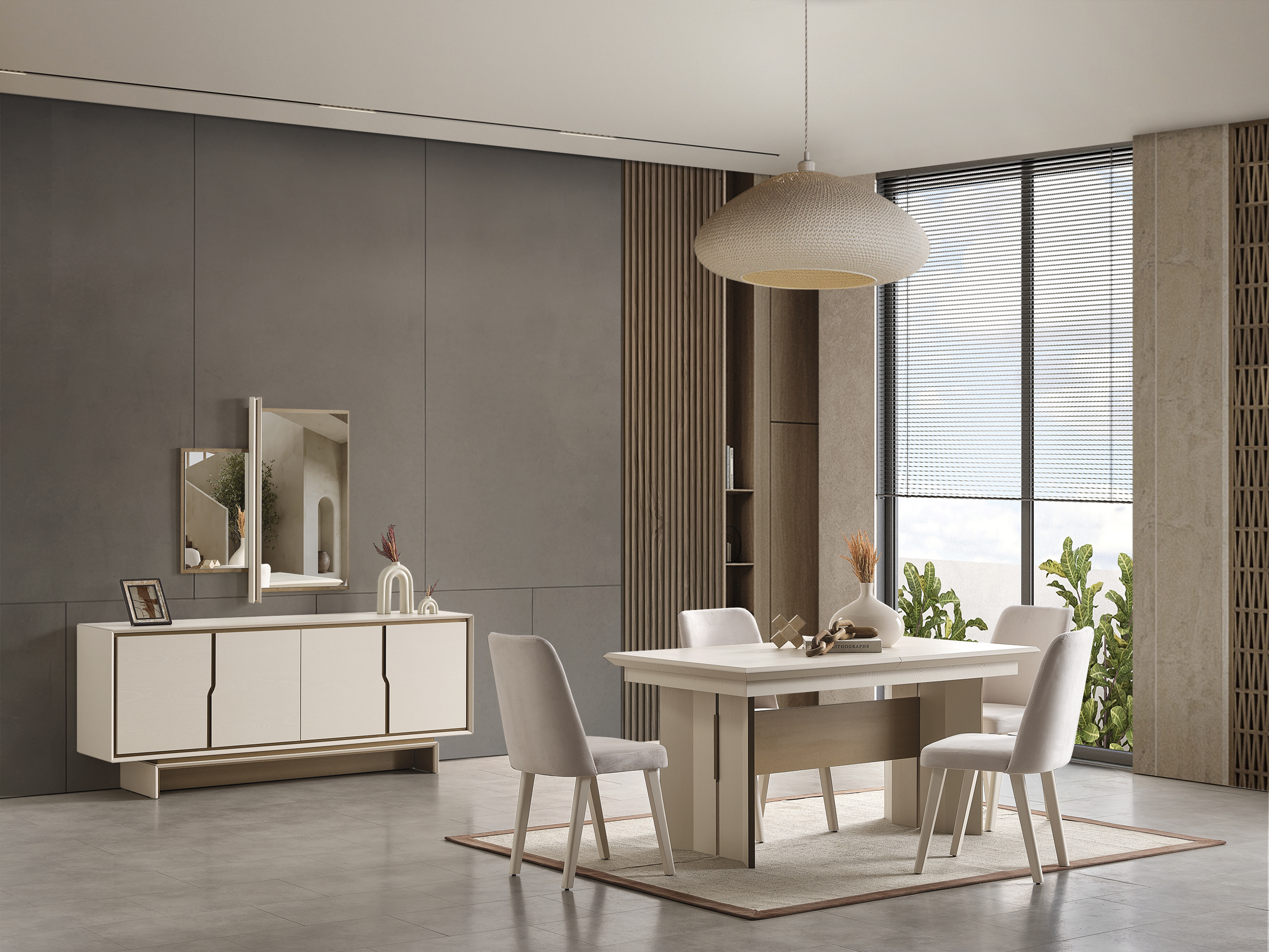 İpek TV ünitesi+Konsol+Yemek Masası