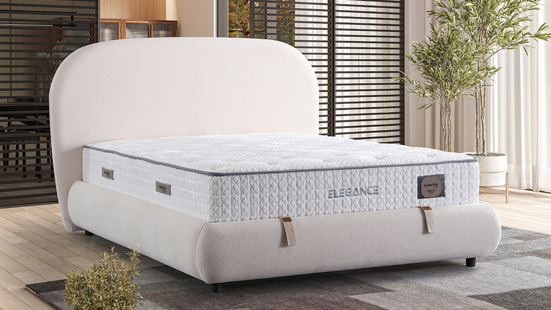 Elegance Krem Yatak ve Baza Takımı