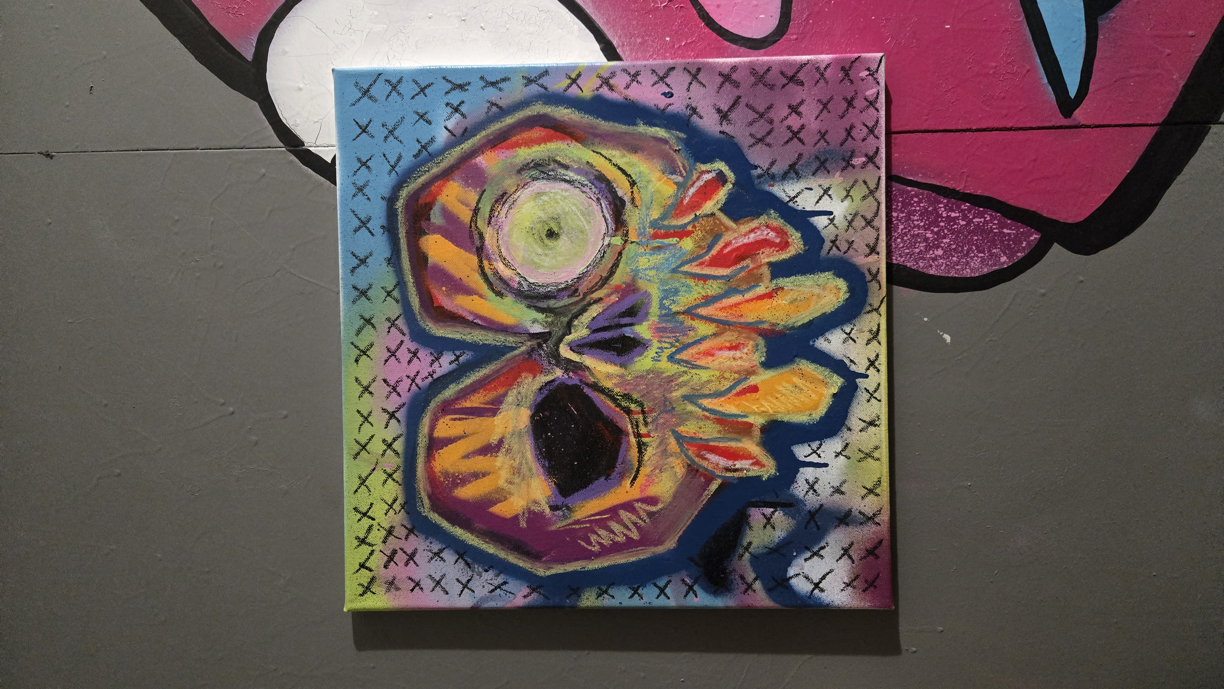 "Skull heart 2" - 40x40cm